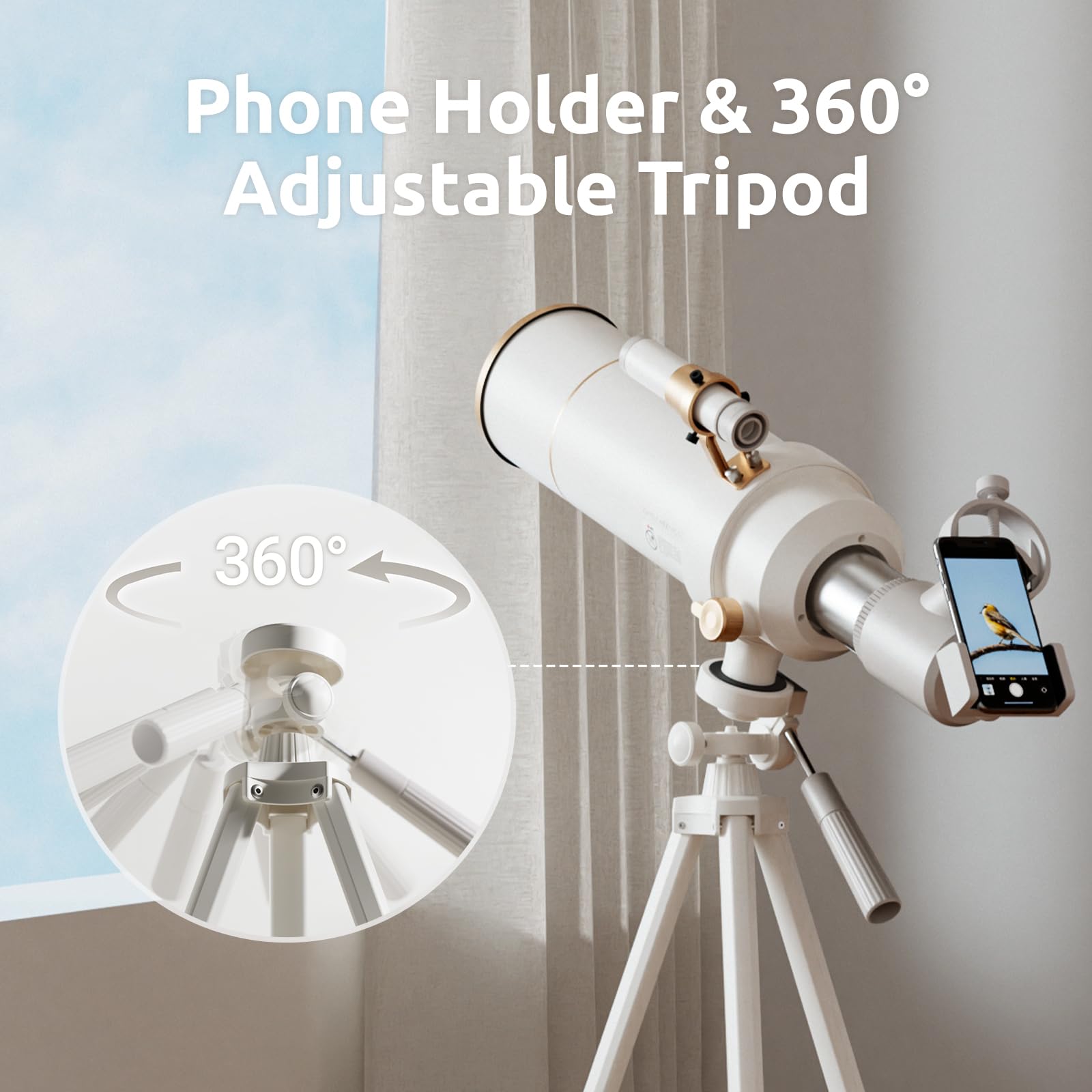 Science Can Kids Telescope - 70mm Aperture Refractor Telescope (16X-120X Magnification) with Adjustable Tripod & Phone Adapter | Astronomy Telescope for Beginners, Boys & Girls Ages 8-12 | Perfect for Stargazing, Moon Observation & Outdoor Exploration