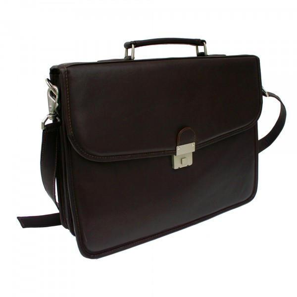 Premium Genuine Leather 4-Step Down Portfolio - Professional Business Document Organizer for Meetings, Interviews & Office Use