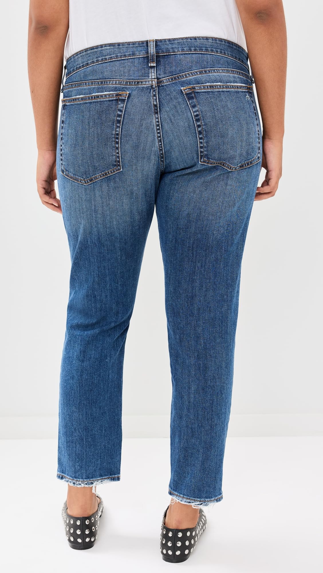 rag & bone Women's Dre Low Rise Slim Boyfriend Jeans - Distressed Denim Pants for Casual Wear & Street Style Outfits