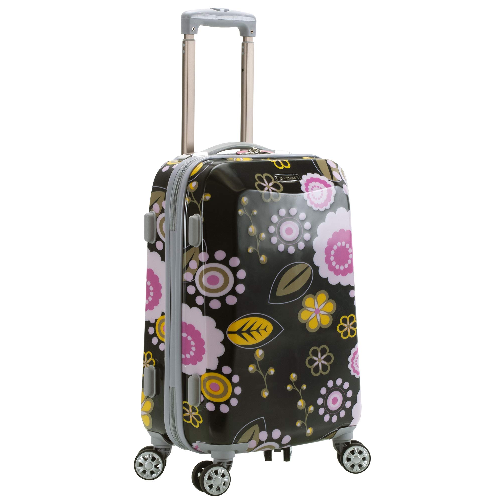 Rockland Vision Hardside Spinner Wheel Carry-On Luggage 20 Inch - Lightweight Expandable Suitcase with 360° Wheels for Air Travel, Business Trips & Weekend Getaways (Pucci Design)