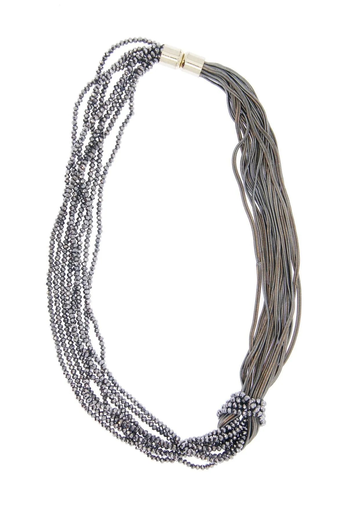 Elegant Knotted Chain Beaded Statement Necklace for Women - Boho Chic Jewelry for Parties, Weddings & Date Nights