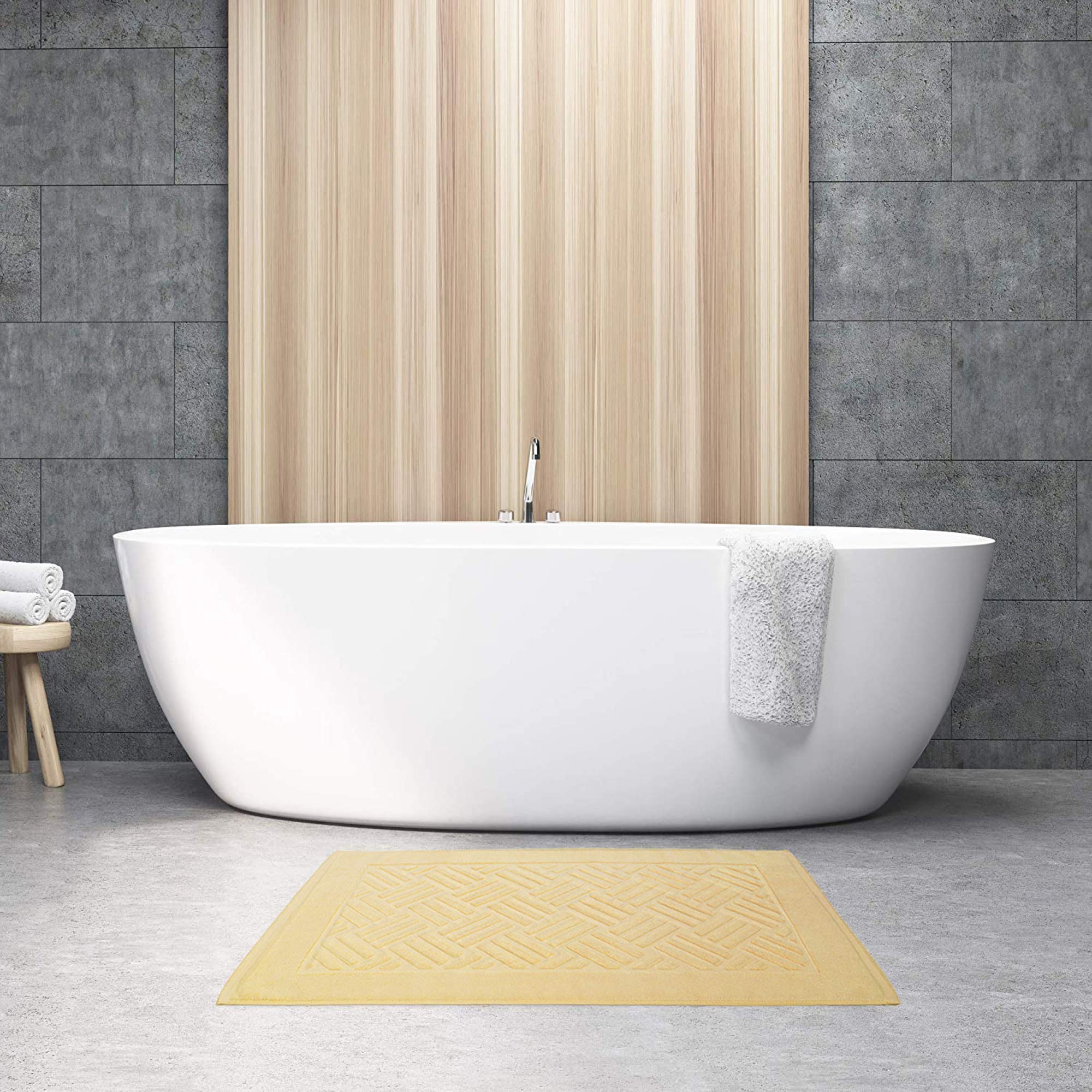 Luxury Bath Mat Towels Set - 2-Piece Super Absorbent Cotton Bathroom Floor Mats, 20 x 32 Inches, Soft Hotel & Spa Quality Shower Rugs for Bath, Shower, and Vanity Areas