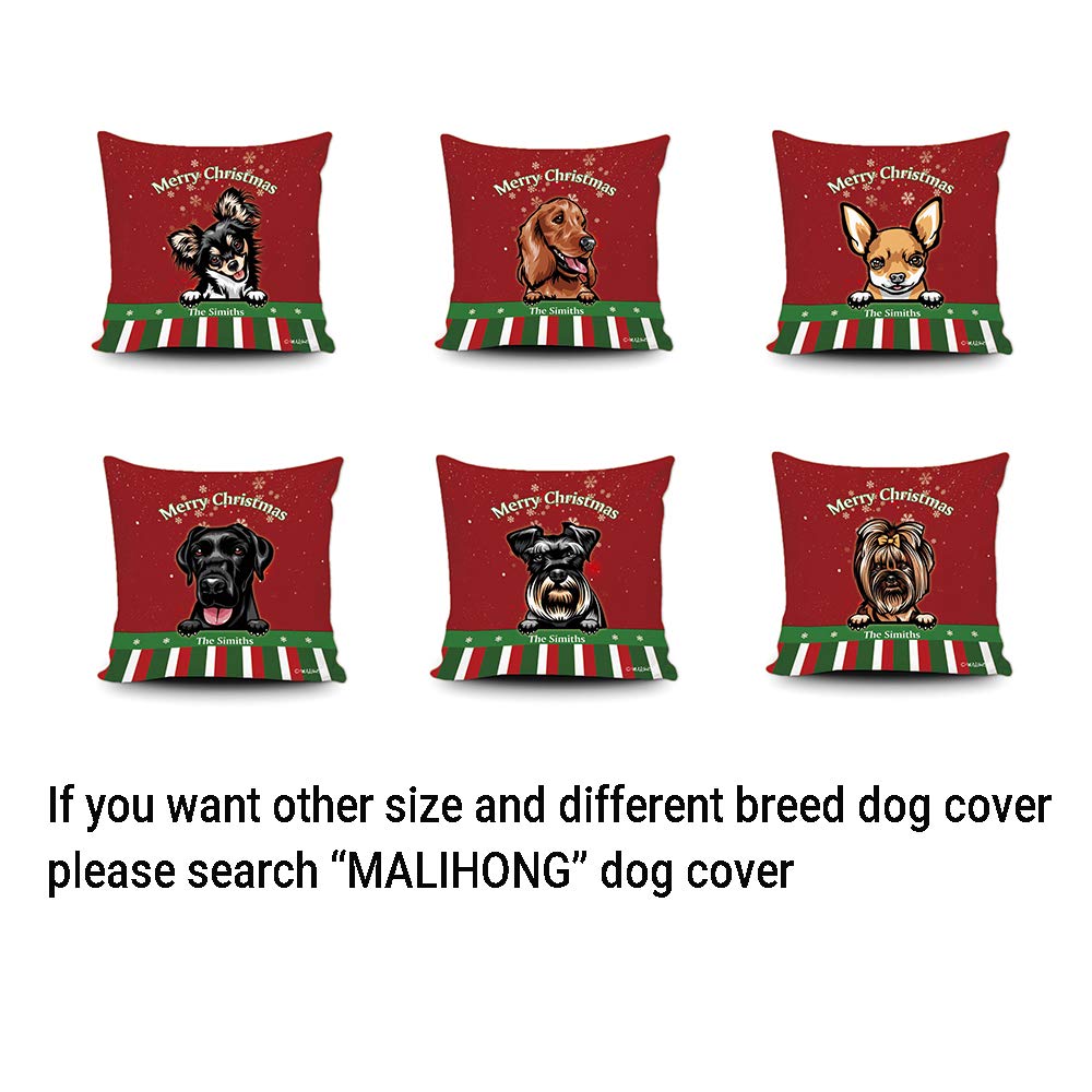 Funny Rottweiler in Santa Hat Christmas Pillow Cover - 20x20 Inch Peeking Dog Holiday Throw Pillow Case with Snowflake Design for Sofa, Bed, Couch - Perfect for Xmas Home Decor & Gift Giving