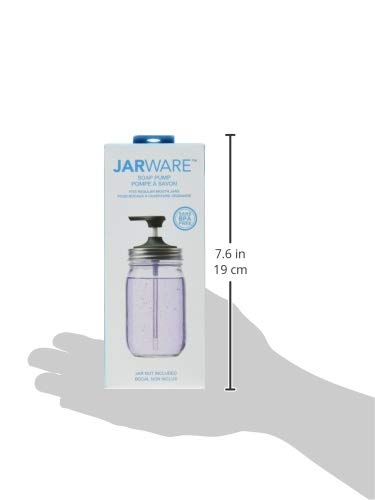 Jarware Soap Pump for Regular Mouth Mason Jars - 6 Inch Black Dispenser for Kitchen, Bathroom & Laundry Room | Perfect for Liquid Soap, Lotion & Dishwashing Detergent