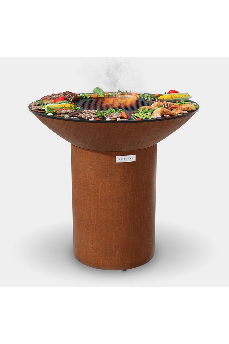 Arteflame Classic 40 Inch Outdoor Grill with Tall Round Base - Perfect for Backyard BBQs, Camping & Patio Cooking