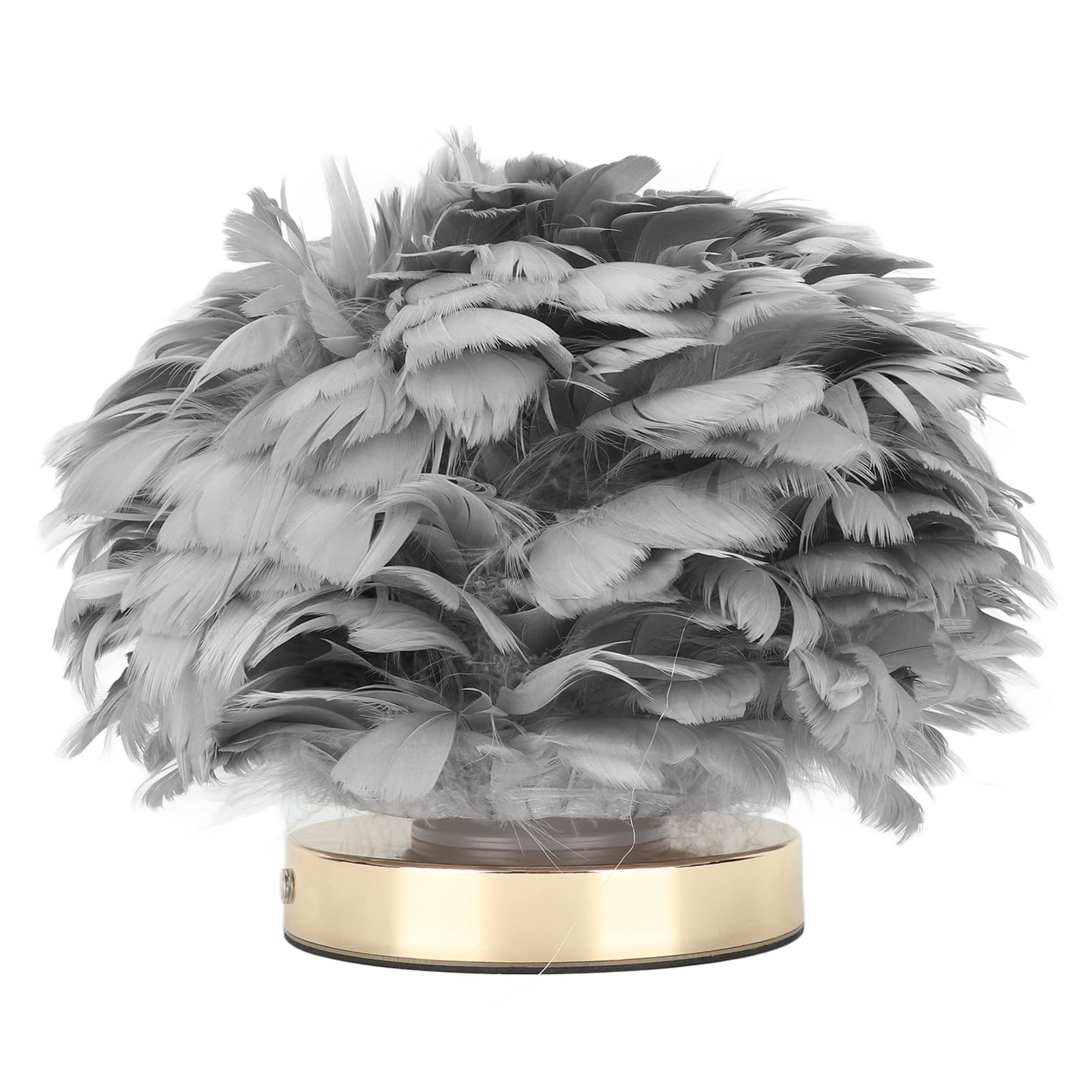 UPQRSG Feather Table Lamp - USB Powered Touch Control LED Night Light with Stepless Dimming for Bedroom, Living Room, Wedding Decor (Grey) | Romantic Ambiance Lighting for Home & Office