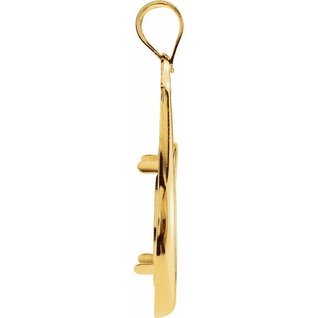 14K Solid Yellow Gold Teardrop Coin Mount Setting with Tab Back - Handmade in USA - Perfect for Coin Jewelry, Pendants & Custom Keepsake Designs