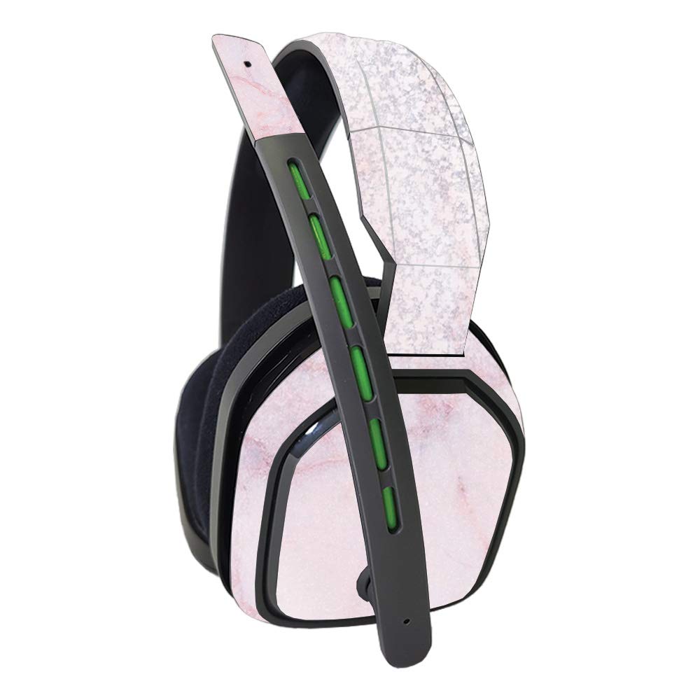 MightySkins Glossy Glitter Skin Cover for Astro A10 Gaming Headset - Girly Marble Dazzle Design | Protective & Durable High-Gloss Finish | Easy to Apply & Remove | Made in USA | Perfect for Gaming, Streaming & Customizing Your Headset Style