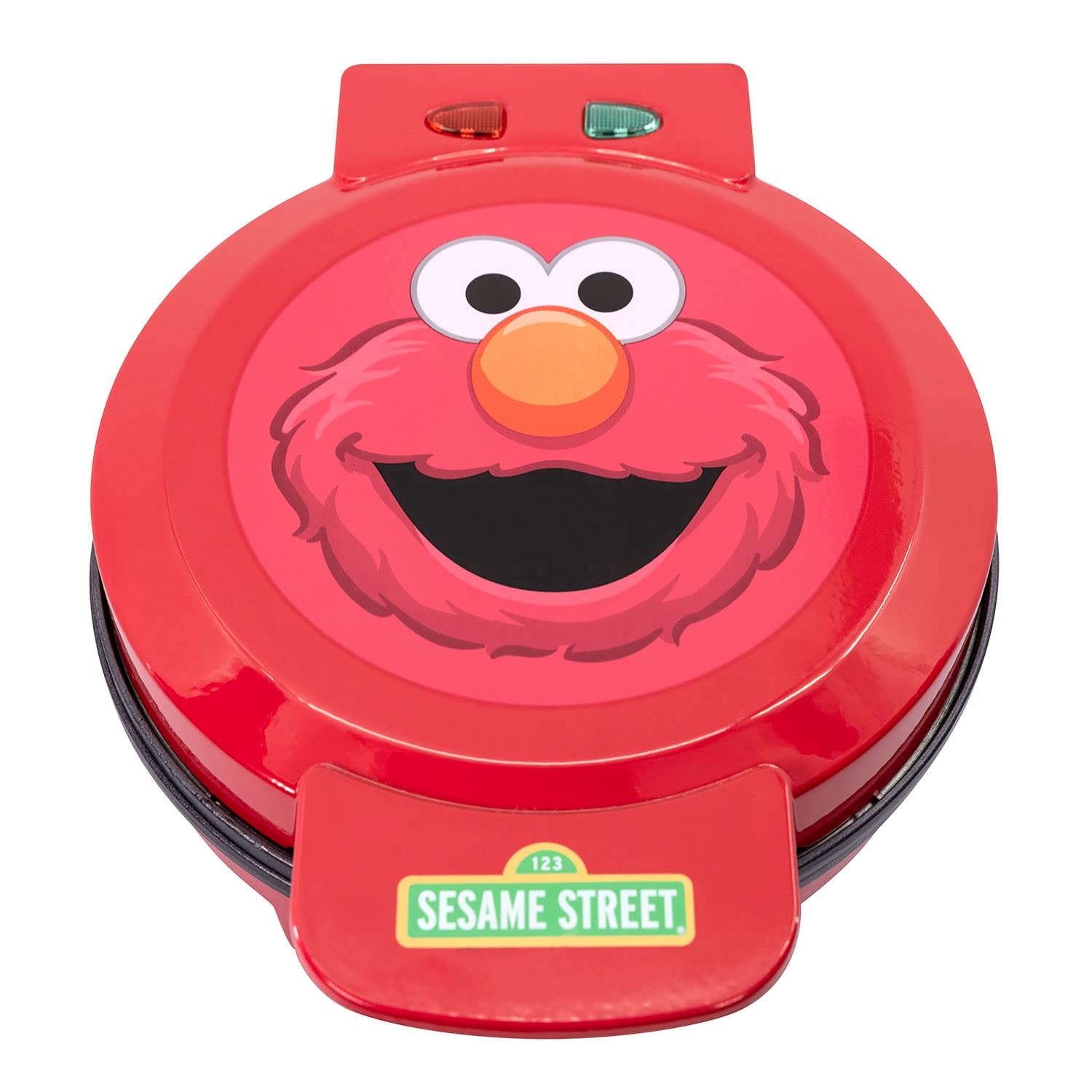 Uncanny Brands Elmo Waffle Maker - Officially Licensed Sesame Street Electric Waffle Iron with Elmo Face Design, 7-Inch Round Non-Stick Waffle Maker for Kids Breakfast - Perfect for Birthday Parties, Family Breakfast & Sesame Street Fans