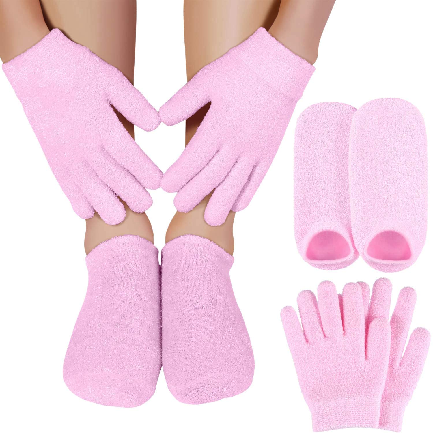 Moisturizing Socks & Gloves Set for Dry Cracked Hands & Feet - Hydrating Beauty Treatment with Whitening Care | Perfect for Overnight Spa, Winter Skincare & At-Home Pedicure