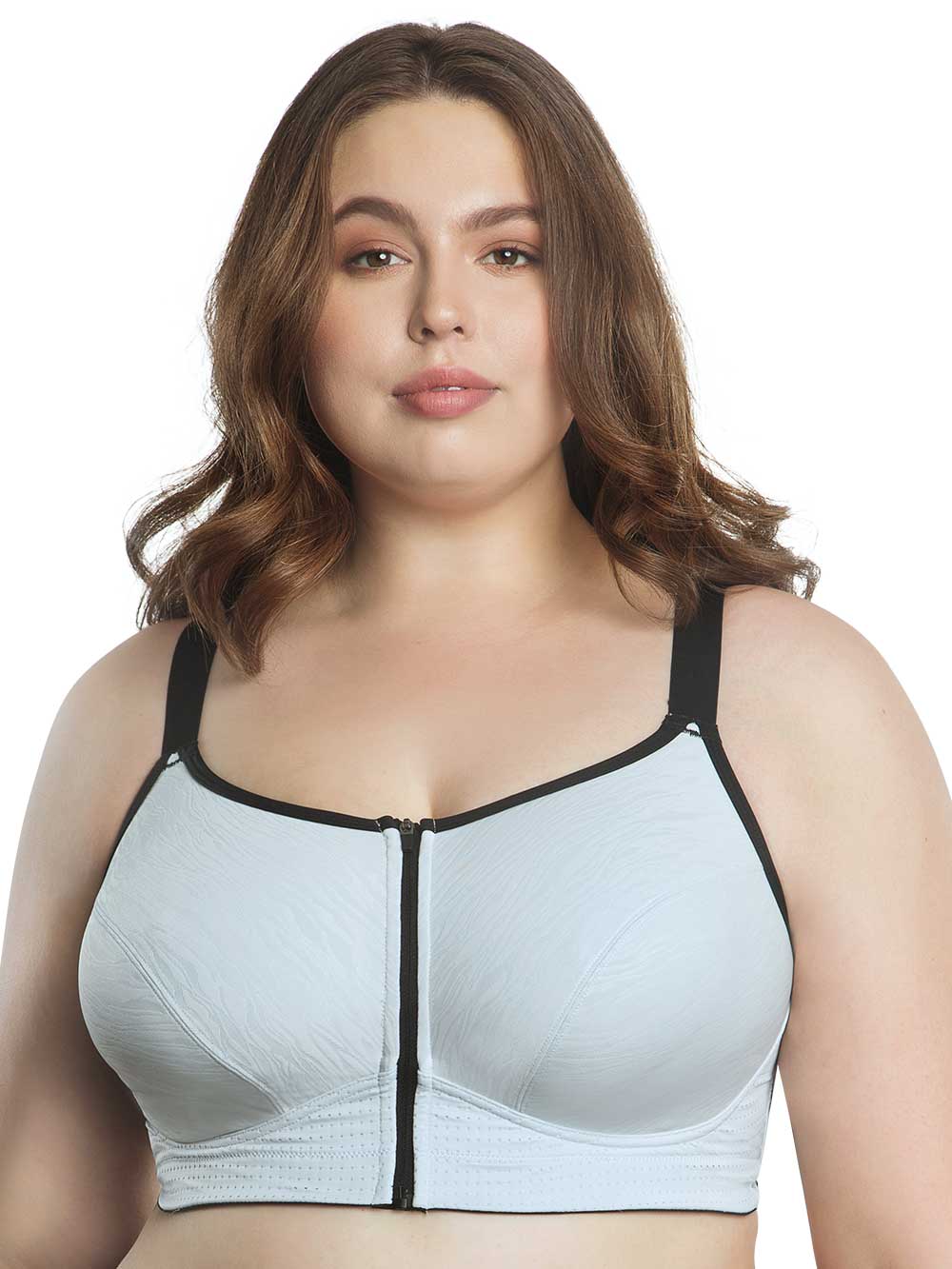 Wire-Free Zip Front Sports Bra for Women - Comfortable & Supportive Workout Bra for Running, Yoga & Gym