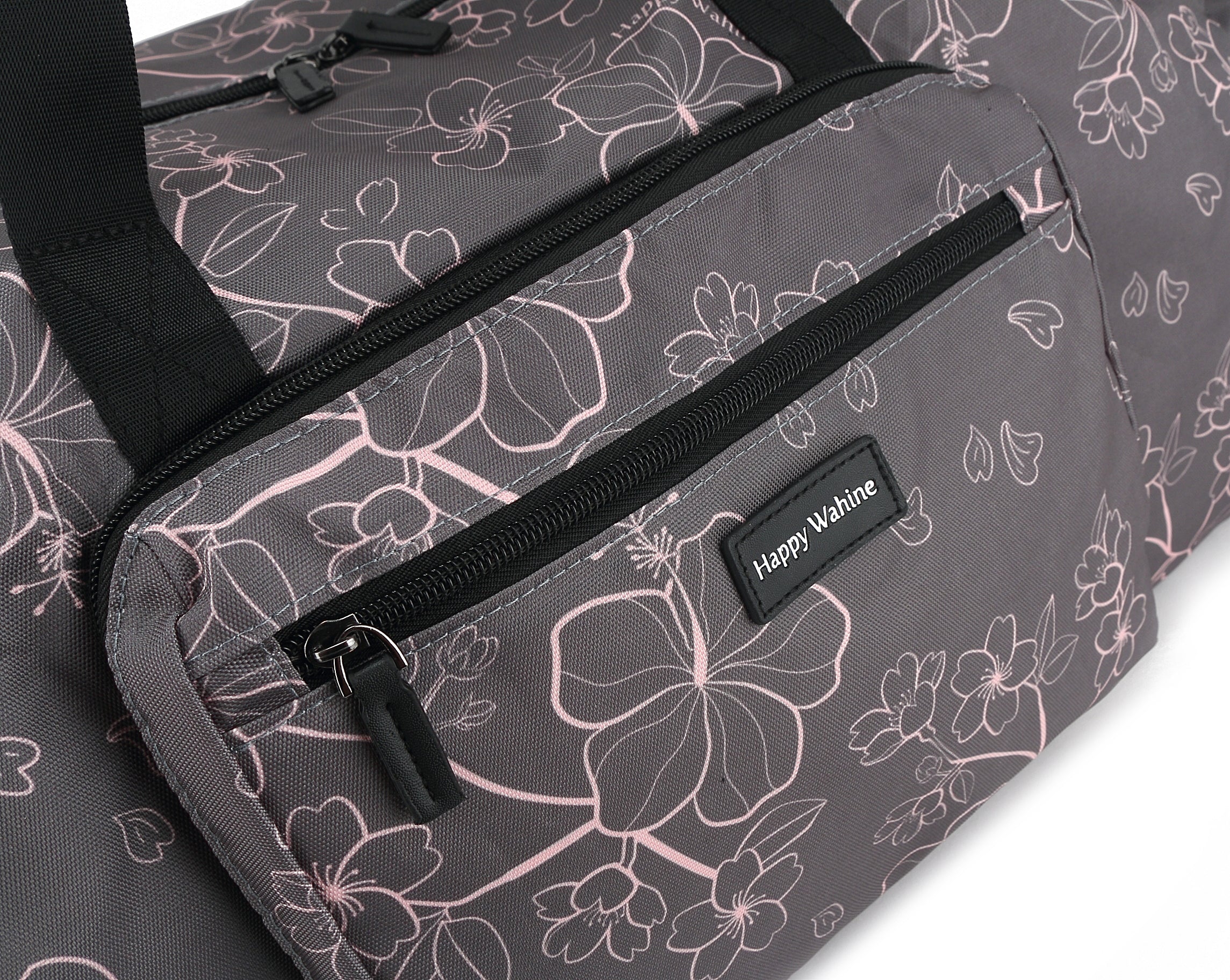Premium Stephanie Sakura Grey Duffle Bag - Waterproof Travel Duffel for Gym, Weekend Trips & Outdoor Adventures