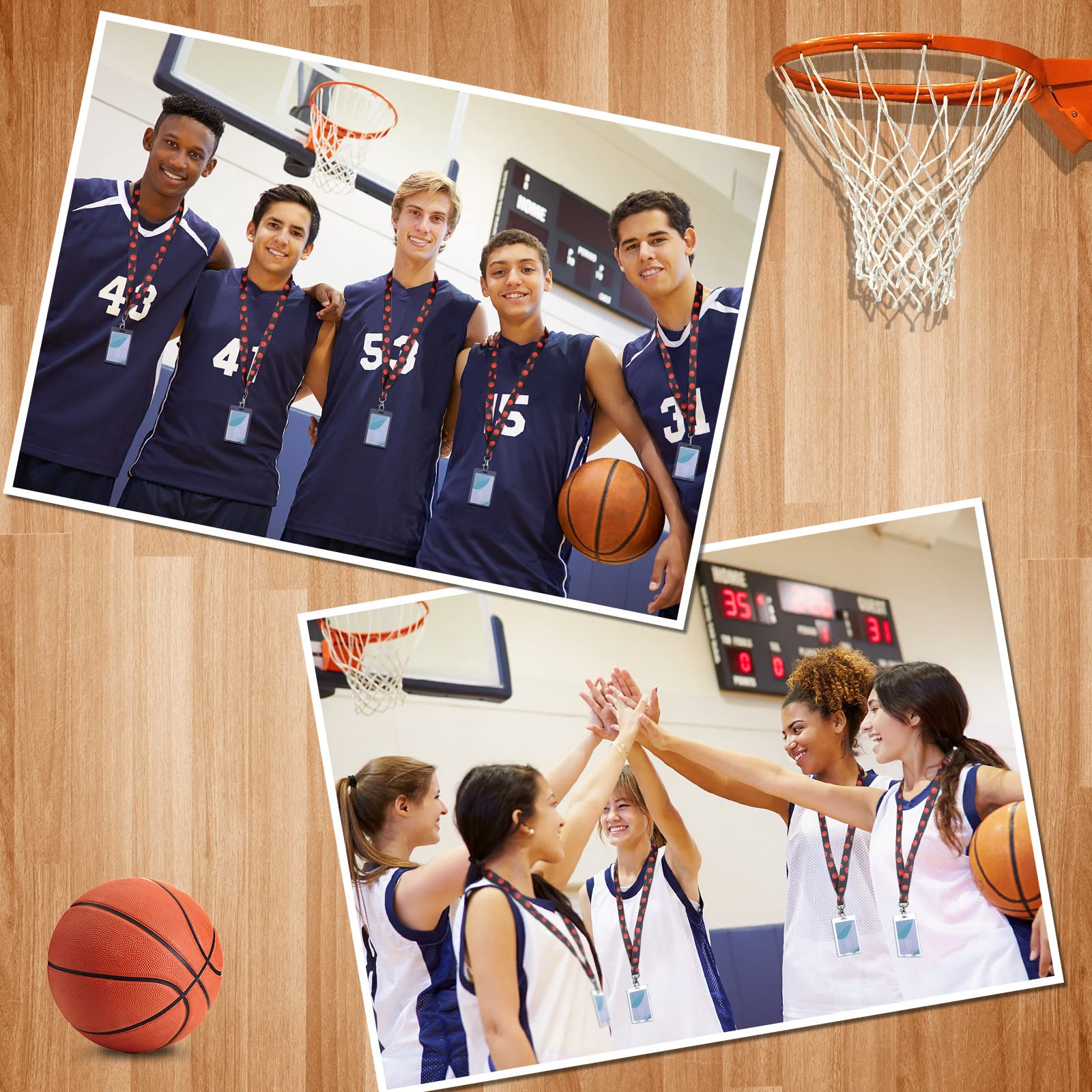 20 Pcs Basketball Lanyards Keychains - Sport Team Gifts for Fans & Players
