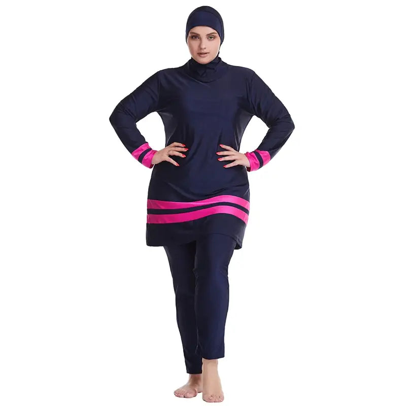 Plus Size Halal Swimwear for Women - Modest 3 Piece Burqini Swimsuit Set | Full Coverage Islamic Beachwear for Swimming, Surfing & Water Activities