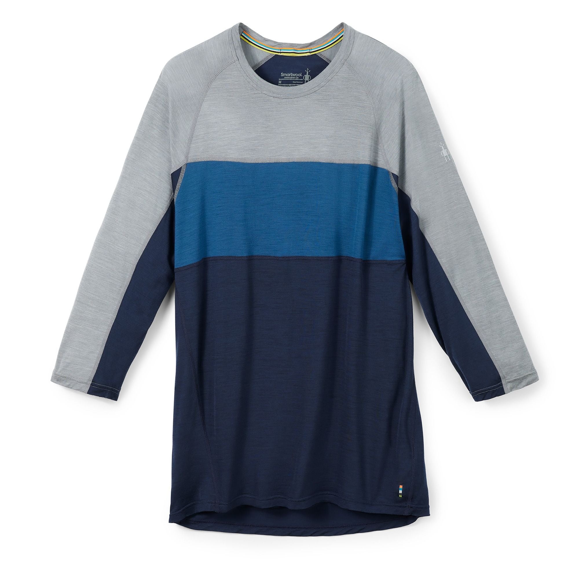 Smartwool 2022 Men's Merino Sport 120 3/4 Sleeve Base Layer Shirt - Moisture Wicking & Odor Resistant for Mountain Biking, Hiking & Outdoor Activities