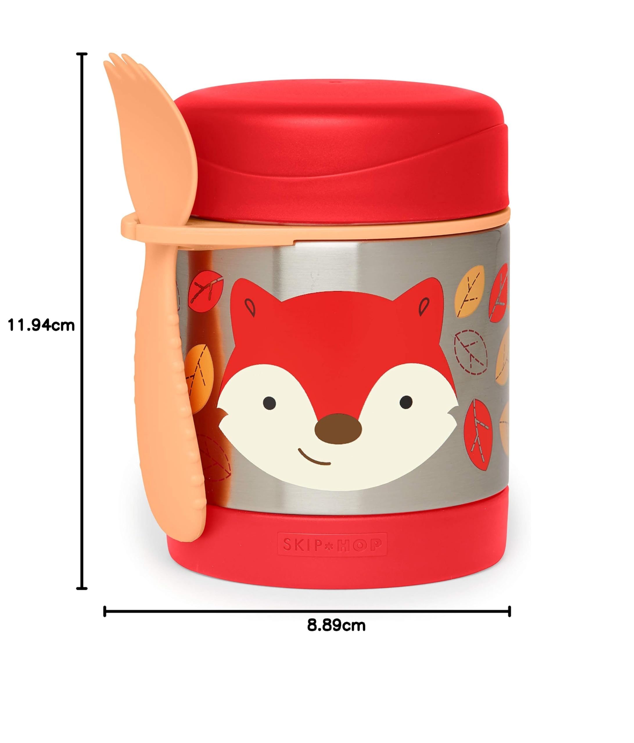 Skip Hop Baby Zoo Insulated Food Jar & Spork Set for Toddlers - BPA-Free, Leak-Proof, Microwave Safe - Bat & Fox Design (252392) - Perfect for Daycare, Picnics & On-the-Go Meals