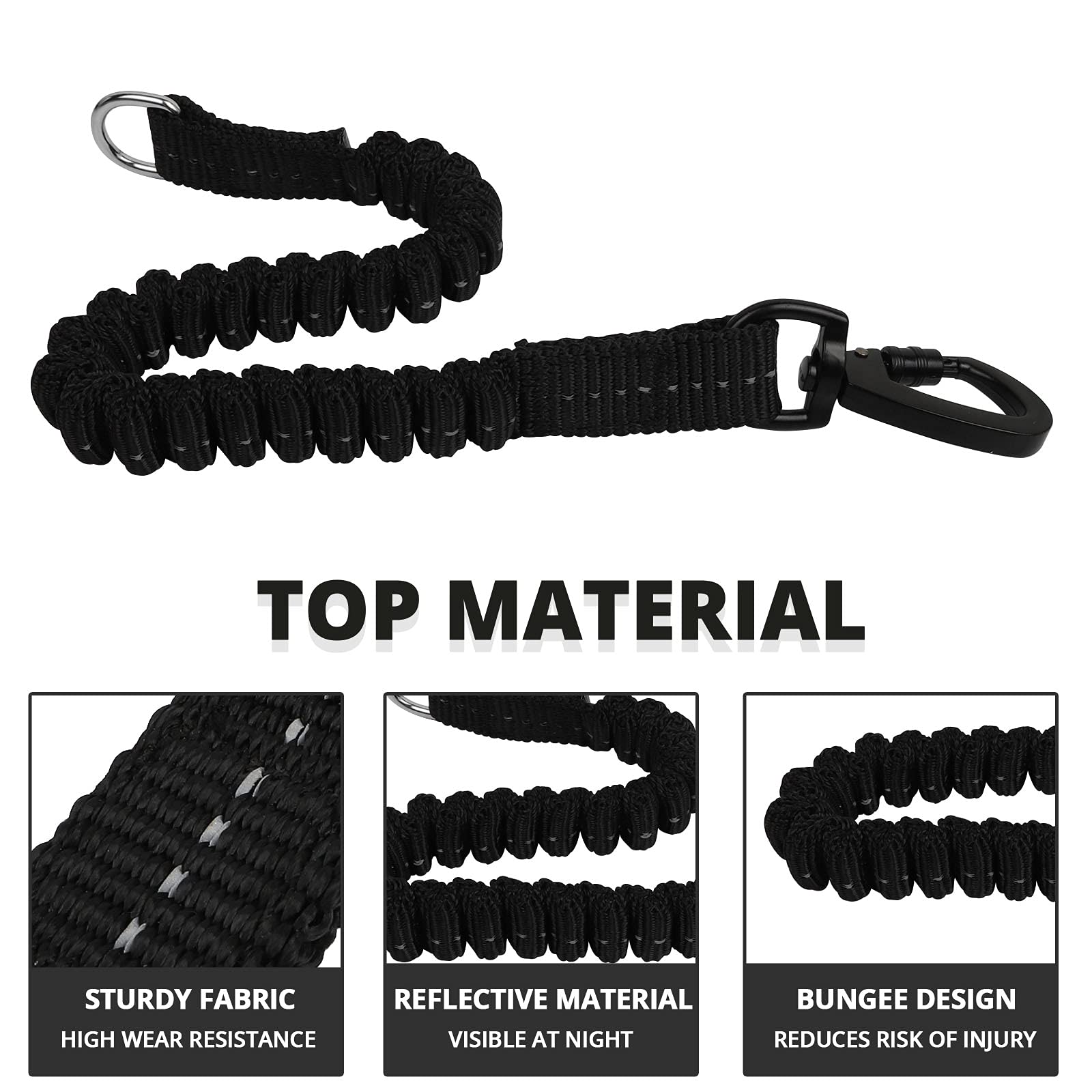 100 FT Heavy Duty Dog Leash - Reflective Rope Training Leash with Swivel Locking Hook, Bungee Shock Absorber & Padded Handle for Large, Medium, Small Dogs - Perfect for Walking, Hiking, Jogging & Outdoor Adventures