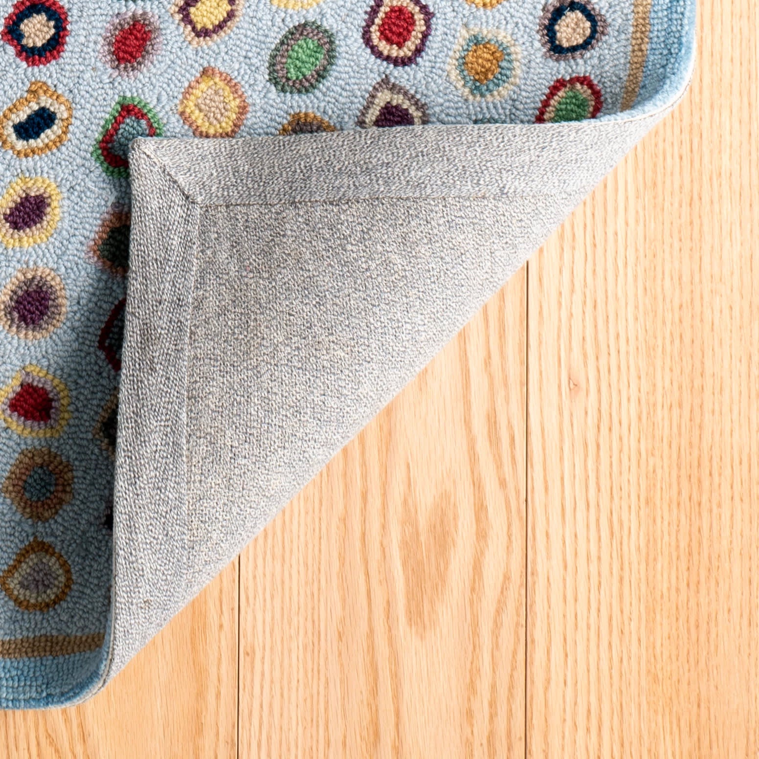 Premium Handmade Cat's Paw Micro Hooked Wool Rug - Soft Blue Home Decor for Living Room, Bedroom & Nursery | Cozy & Stylish Floor Mat for Pets and Kids
