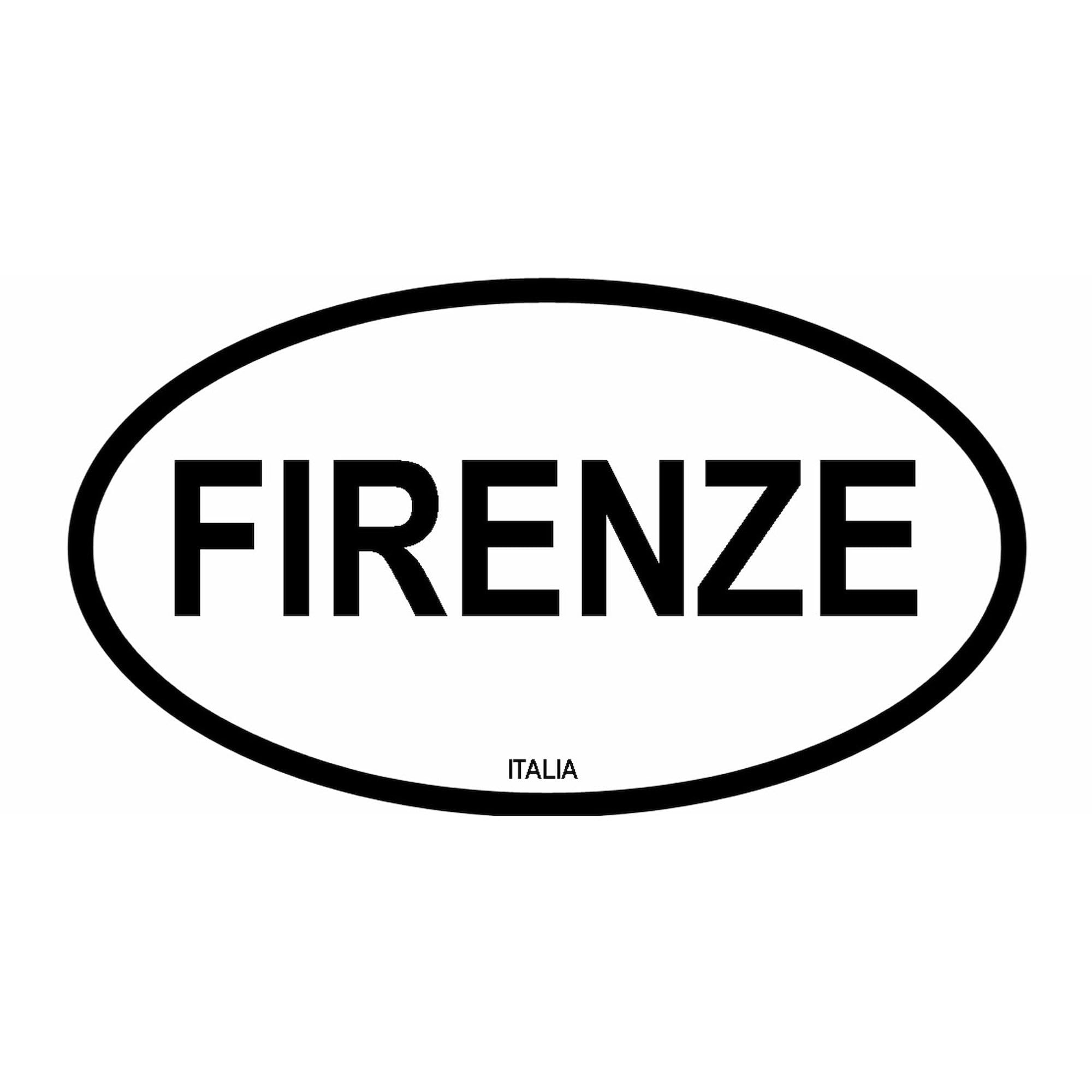 Firenze Oval Car Bumper Sticker - Decal for Vehicles & Laptops