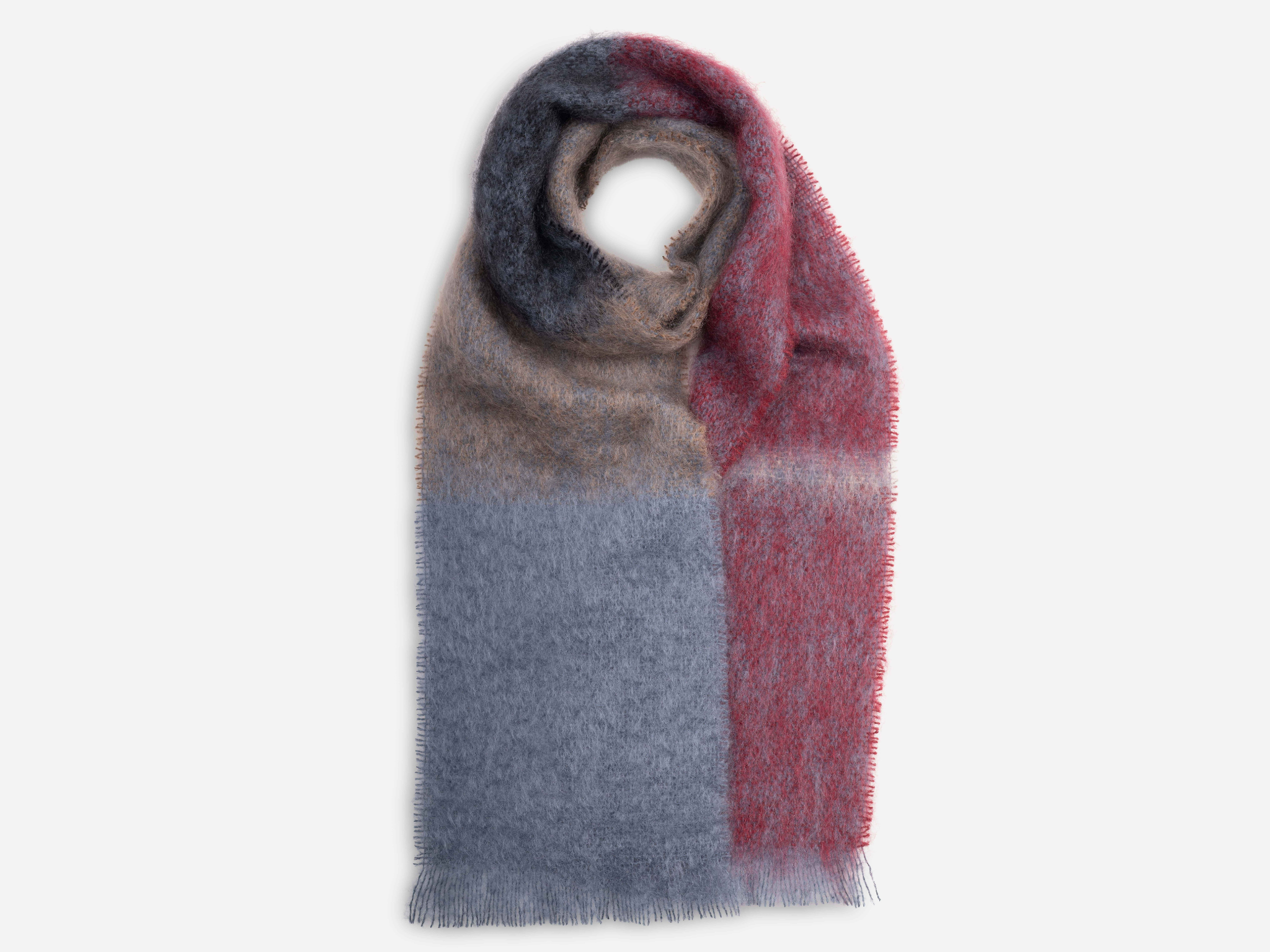 Luxury Wine Boho Mohair Scarf for Women - Soft Winter Shawl Wrap - Perfect for Parties, Weddings & Cold Weather Fashion