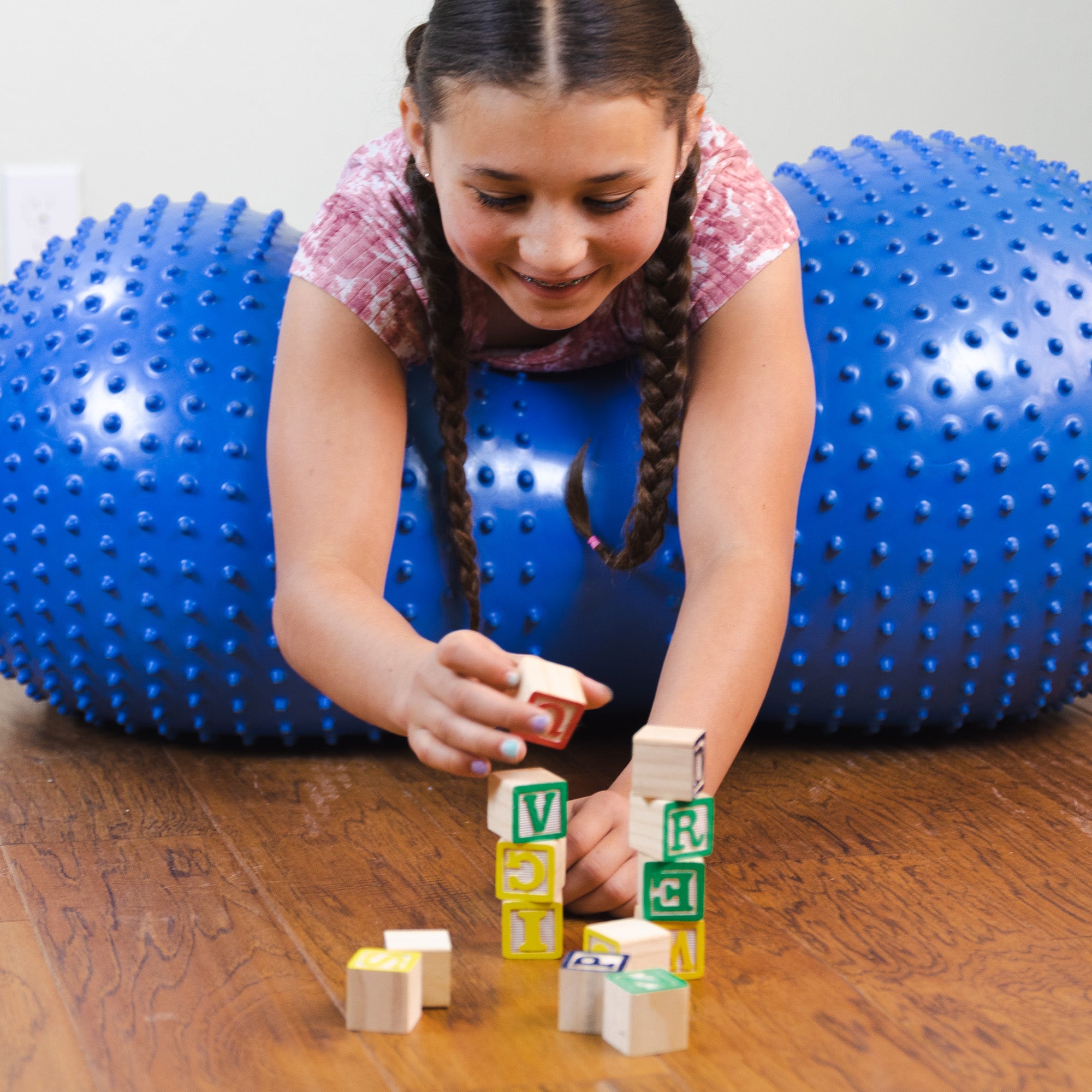 Bouncyband® Sensory Peanut Stability Ball - Kids Exercise Ball for Active Sitting, ADHD & Autism Therapy, Classroom & Home Use - Improves Focus & Posture