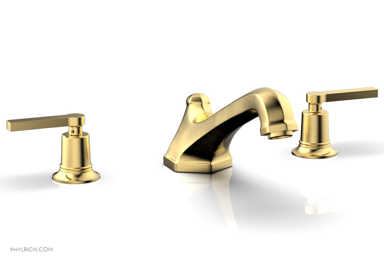 HEX MODERN Deck Tub Faucet Set with Lever Handles 501 41 - Durable Bathroom Sink Faucet for Modern Home & Commercial Use