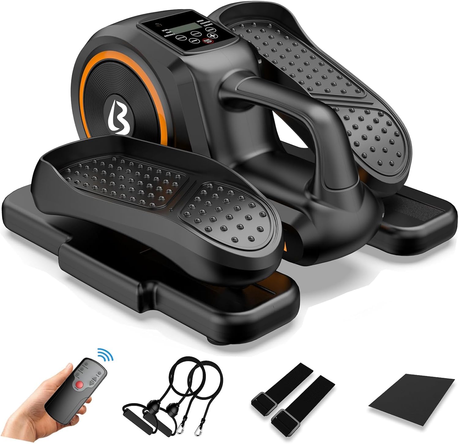 Pooboo Under Desk Elliptical Machine - Quiet Mini Exercise Bike for Seniors & Office Workers with Remote Control & LCD Display - Home & Office Workout Equipment for Low-Impact Cardio Training