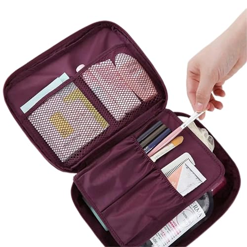PRISMAXIC Waterproof Travel Cosmetic Bag - Canvas Makeup Organizer Pouch for Gym, Sports & Outdoor Activities - Multicolor Storage Case with Zipper Closure - Perfect for Toiletries, Makeup Brushes & Travel Essentials (1 Piece)