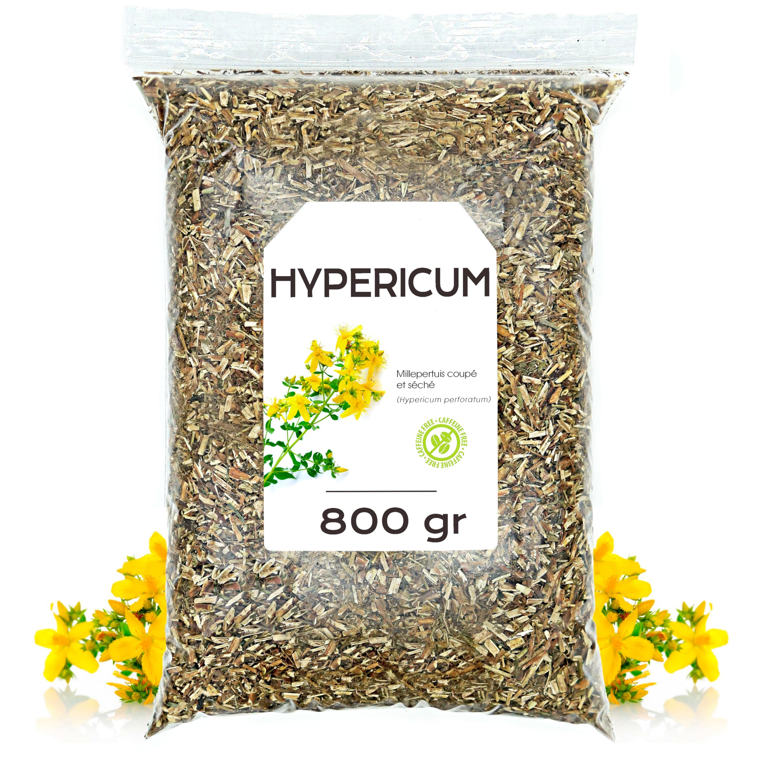 St. John's Wort Herbal Tea 800g - Dried St. John's Wort Flowers - Loose Leaf Herbal Tea for Relaxation & Stress Relief - Perfect for Evening Tea Time & Natural Wellness Routine