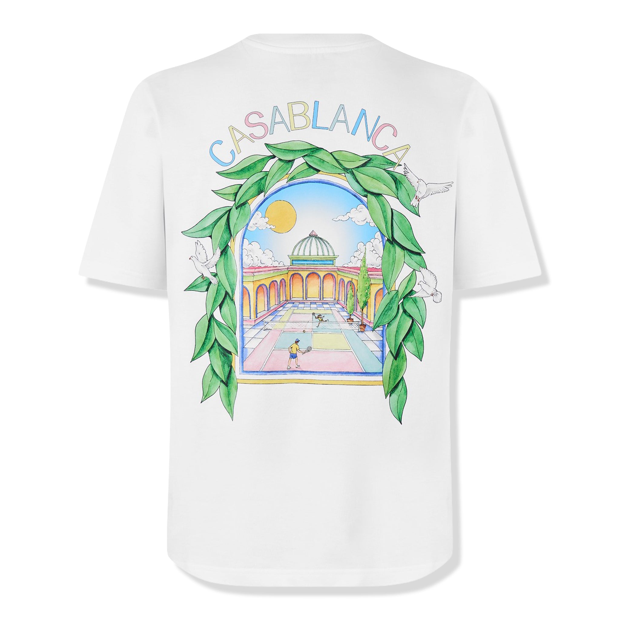 Casablanca L'Arche Tennis Club Graphic White T-Shirt - Stylish Cotton Tee for Men - Perfect for Tennis, Casual Wear & Street Fashion