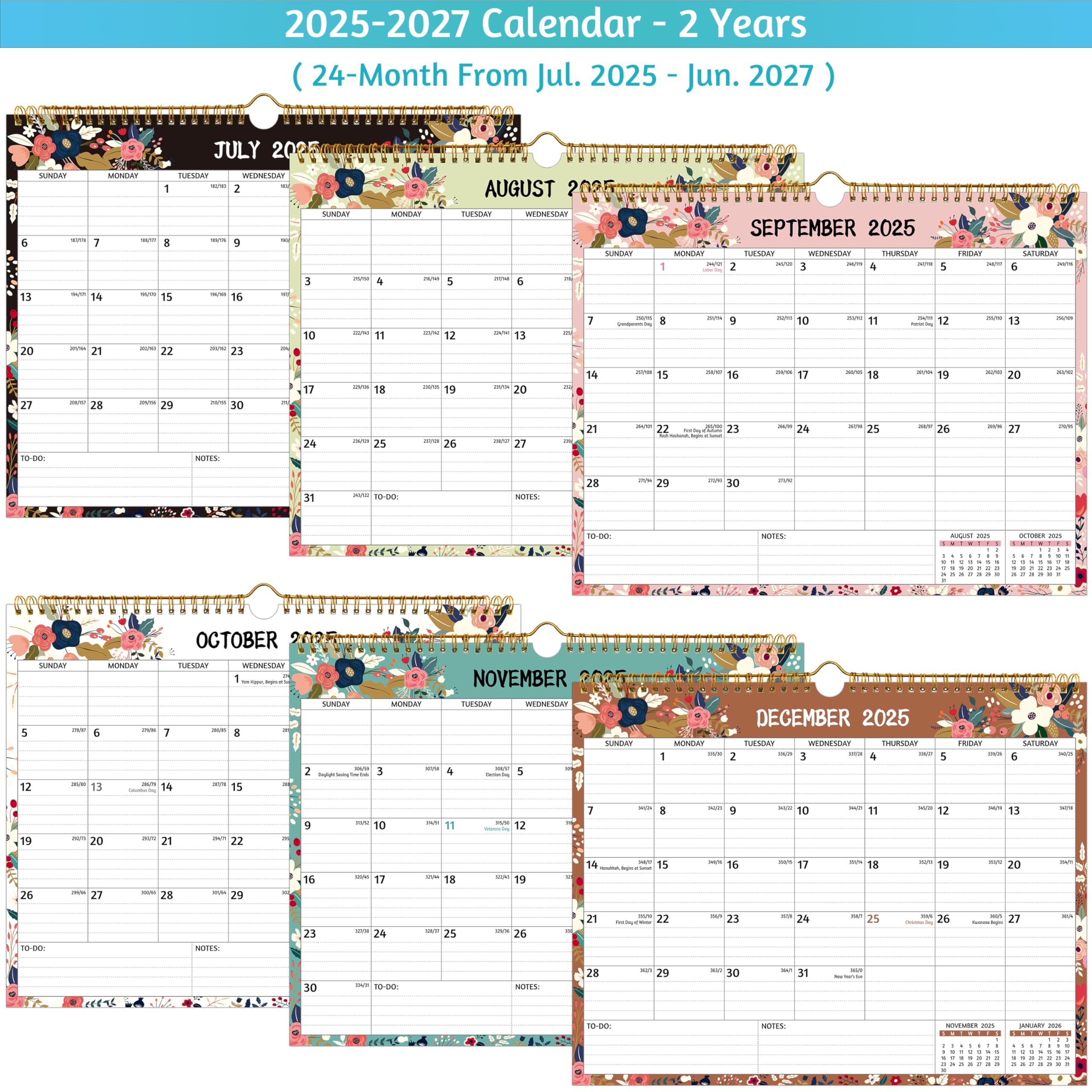 2025-2027 Wall Calendar | 2 Year Monthly Planner (July 2025 - June 2027) | 14.57