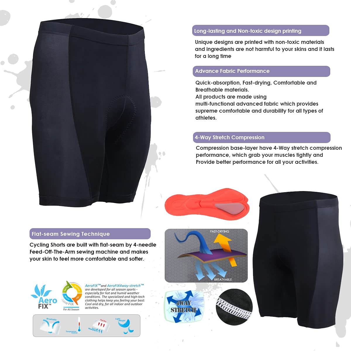 **Men's Padded Cycling Shorts with France Flag Design - Breathable & Comfortable Biking Shorts for Road & Mountain Biking**    *(Perfect for Cycling Enthusiasts, Long-Distance Rides, and Outdoor Adventures)*
