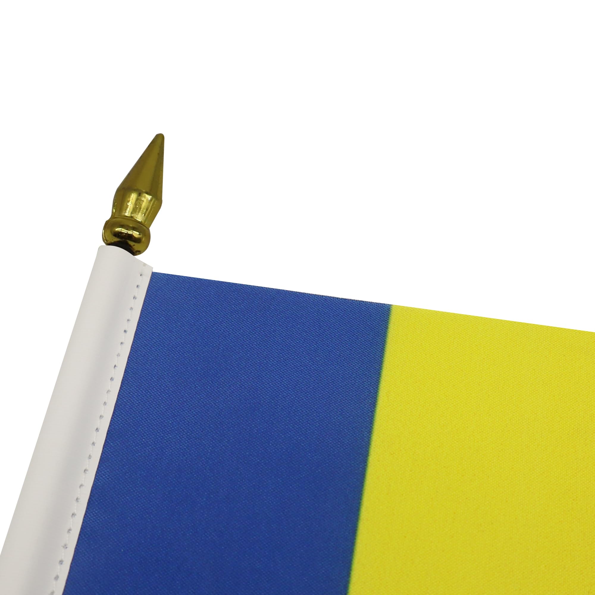 AZ FLAG - Andorra Civil Table Flag 4'' x 6'' (15 x 10 cm) - 100% Polyester Mini Desk Flag with 10'' Golden Spear Pole - Perfect for Office, Home Decor, Diplomatic Events & National Pride Displays