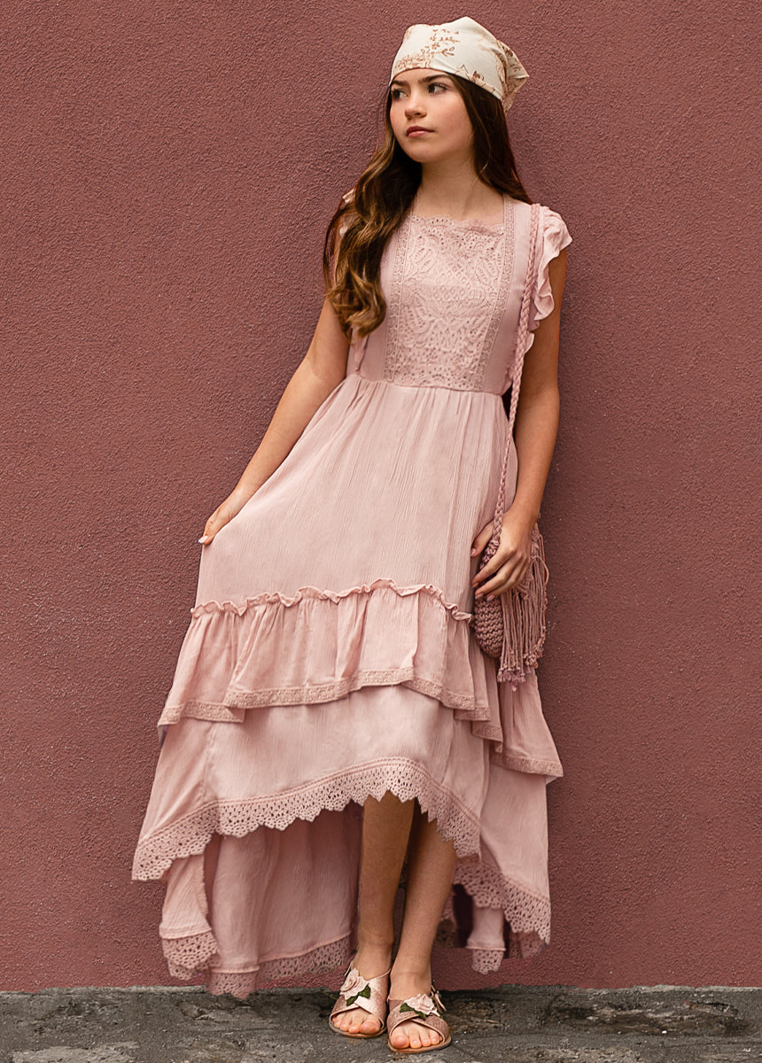 Cassia Dress in Lilac - Flowy Midi Dress for Women | Perfect for Summer Weddings, Beach Vacations & Date Nights