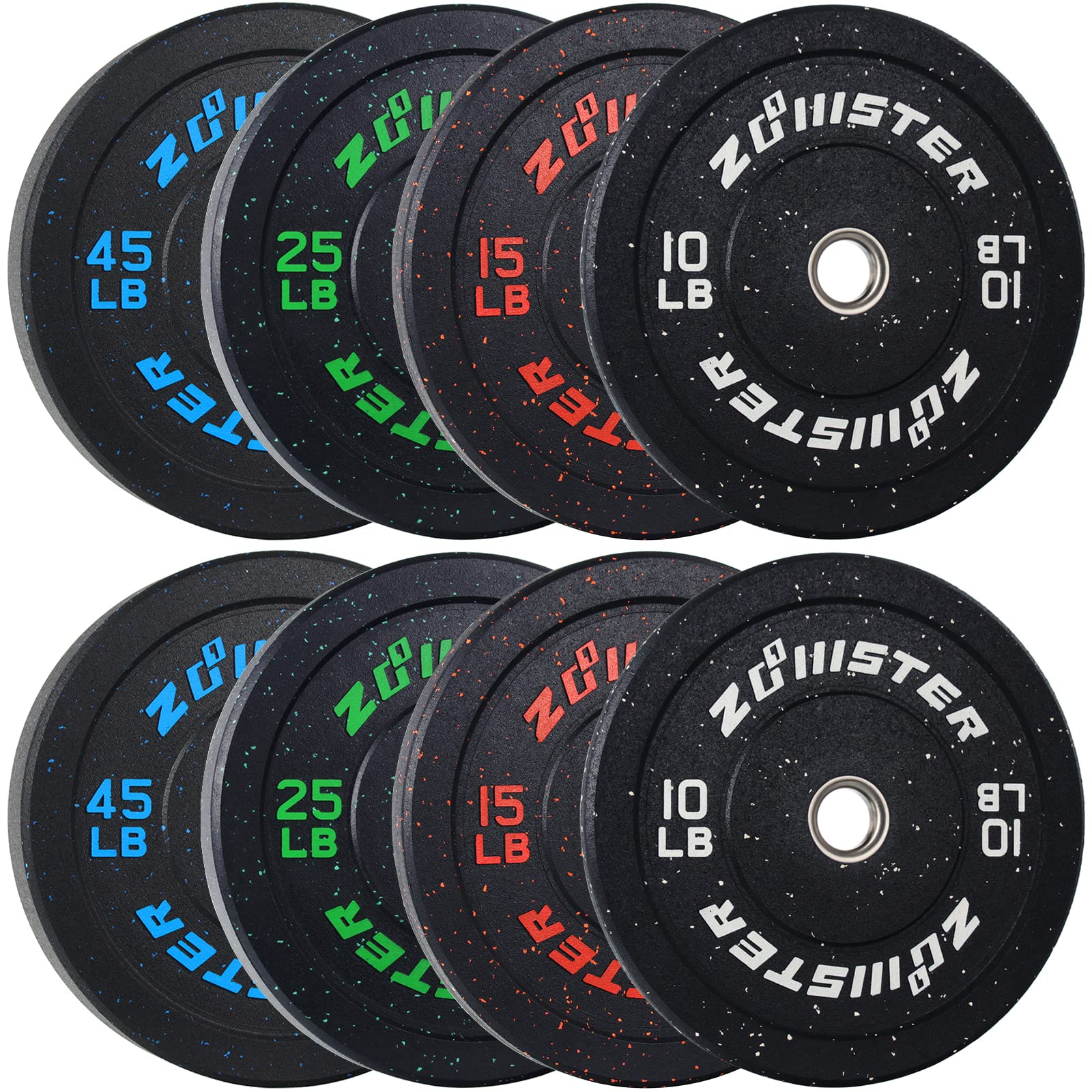 Olympic Bumper Plates - 10LB to 55LB High-Quality Rubber Weight Plates with Steel Inserts for CrossFit, Powerlifting & Strength Training - Perfect for Home Gyms & Commercial Fitness Centers