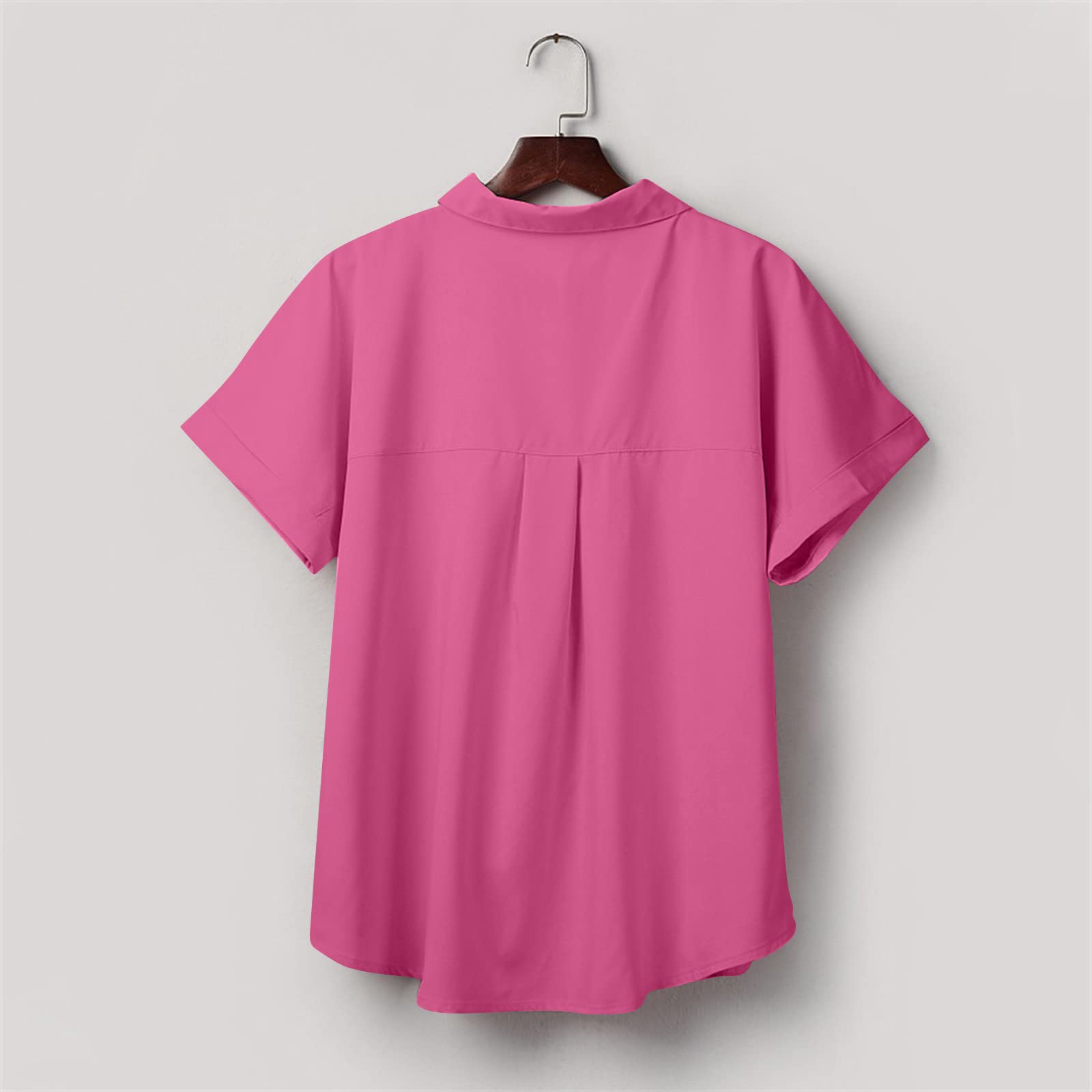 Women's Summer Button Down Blouse - Plus Size Collared T-Shirts & Comfortable Loose Tunic Tops for Casual Wear | Perfect for Office, Beach & Everyday Outfits