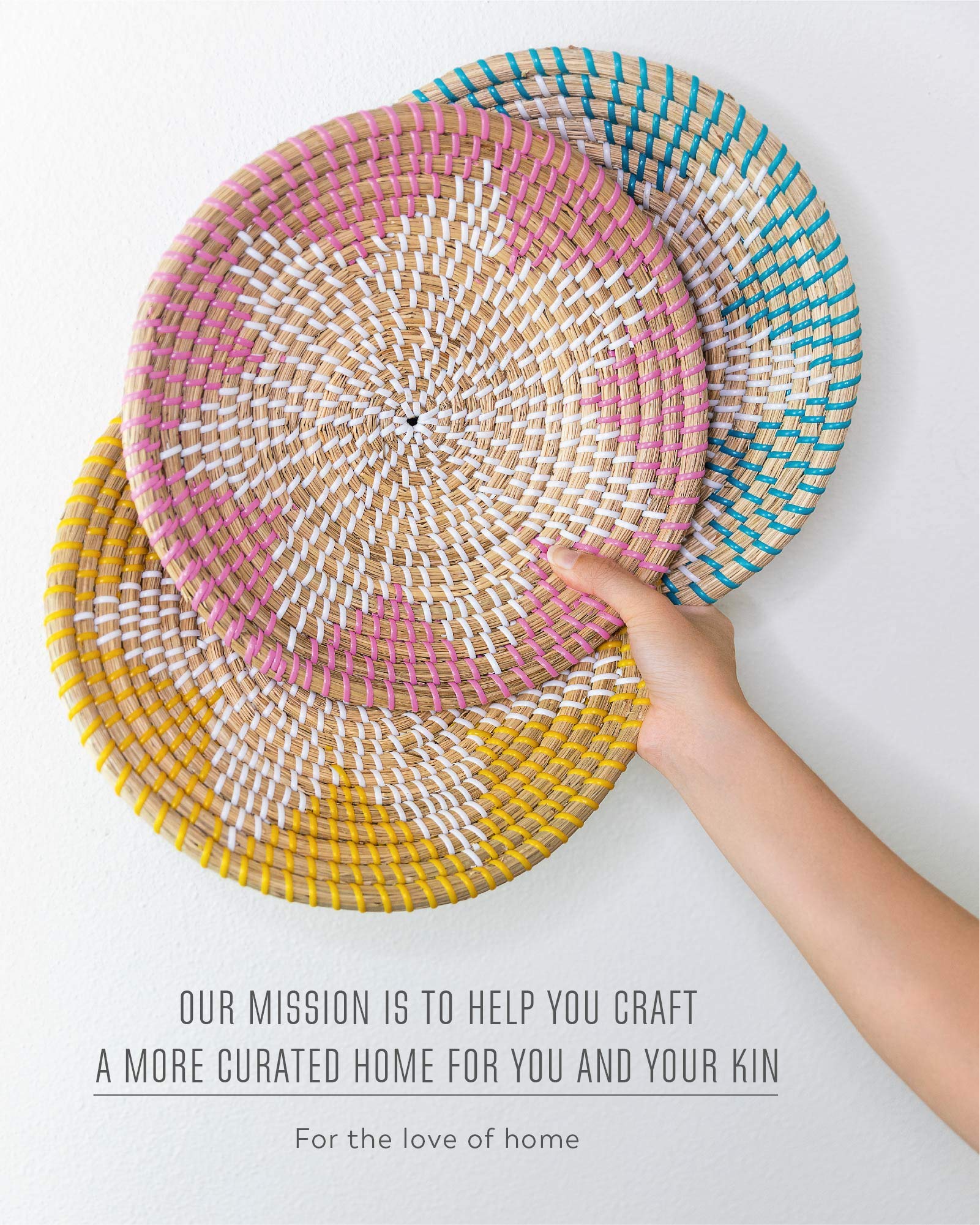 Handmade Boho Woven Wall Basket - Seagrass Decor for Bedroom, Kitchen & Living Room