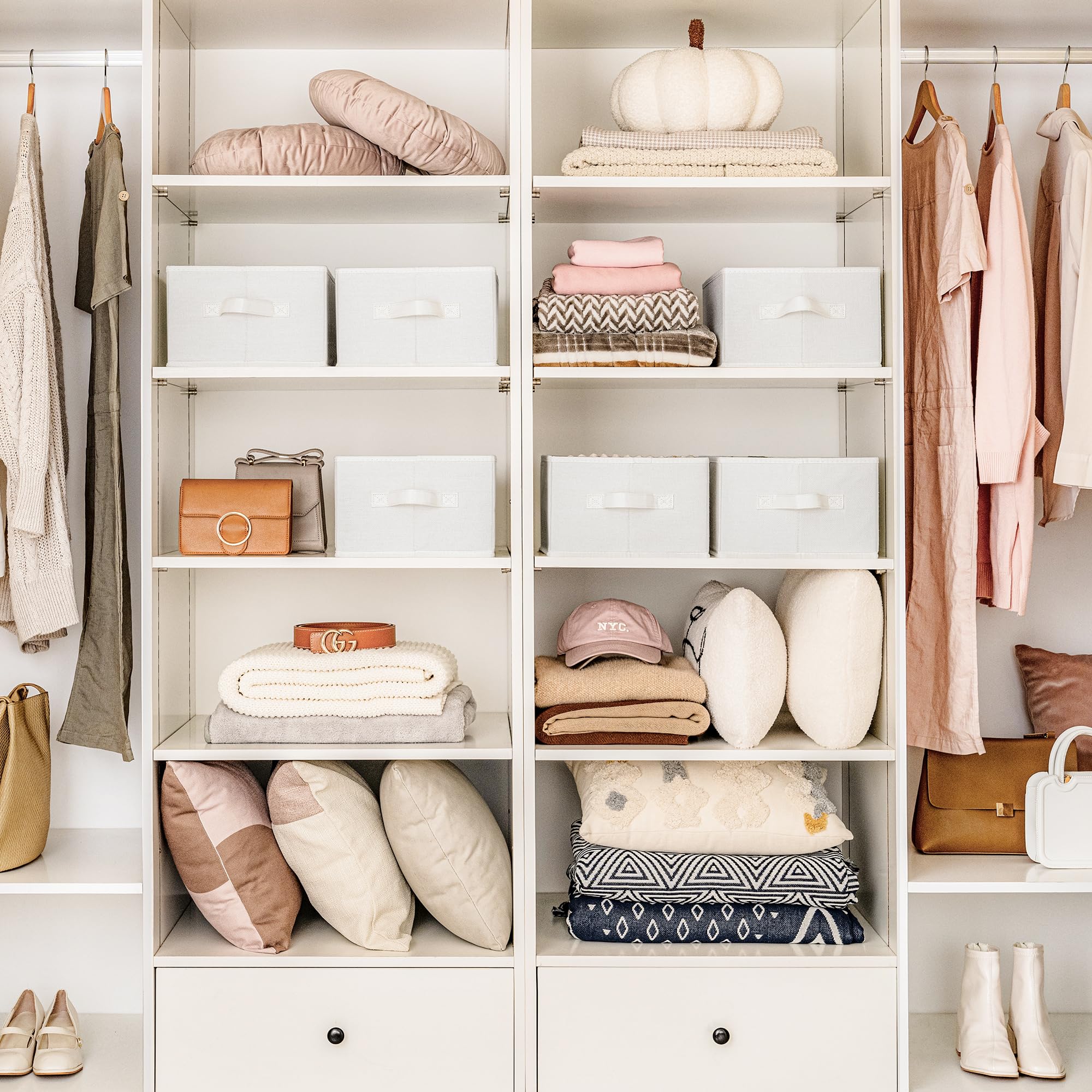 GRANNY SAYS 6-Pack Beige Jean Organizer for Closet - Wardrobe Storage Drawer Organizer for Pants, T-Shirts & Clothes | Perfect for Bedroom Closet, Dresser Drawers & Travel Luggage Organization