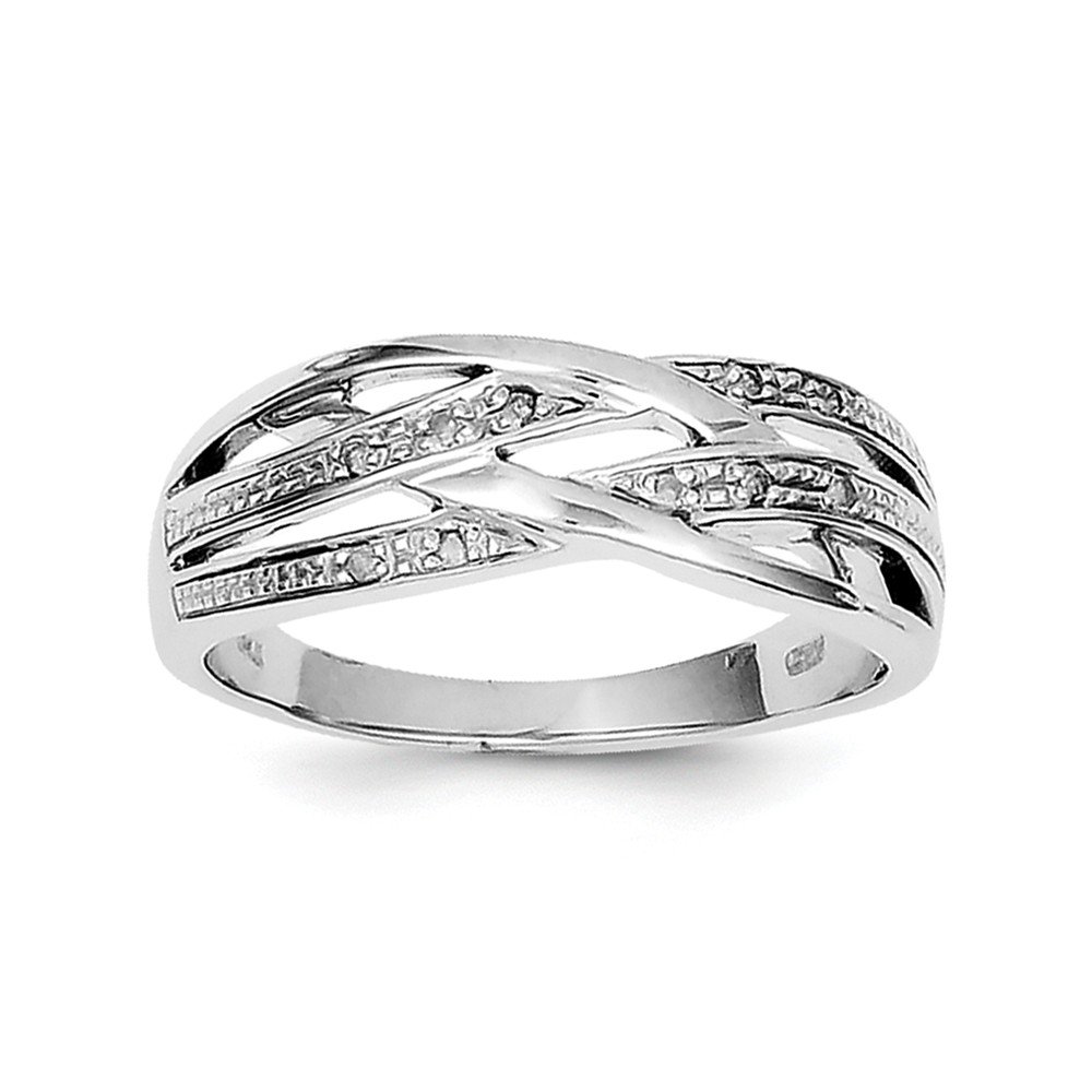 Diamond2Deal 925 Sterling Silver Diamond Engagement Ring for Women - 0.05ct Round Cut Solitaire Wedding Band, Promise Ring, Anniversary Gift - Perfect for Proposals, Bridal Jewelry & Special Occasions