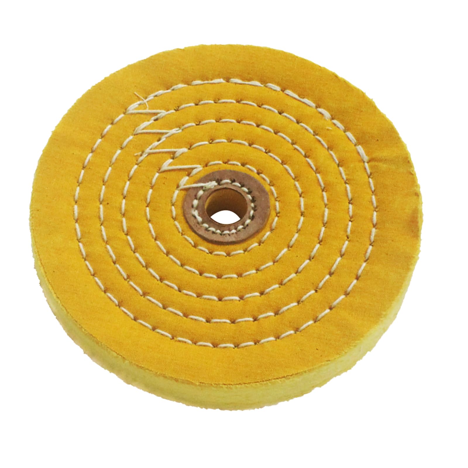 6'' 55 Ply Cotton Buffing Wheel with 1/2'' Arbor - Medium Grit Abrasive Polishing Wheel for Bench Grinder (Yellow) - Perfect for Metal Polishing, Jewelry Making & Automotive Detailing