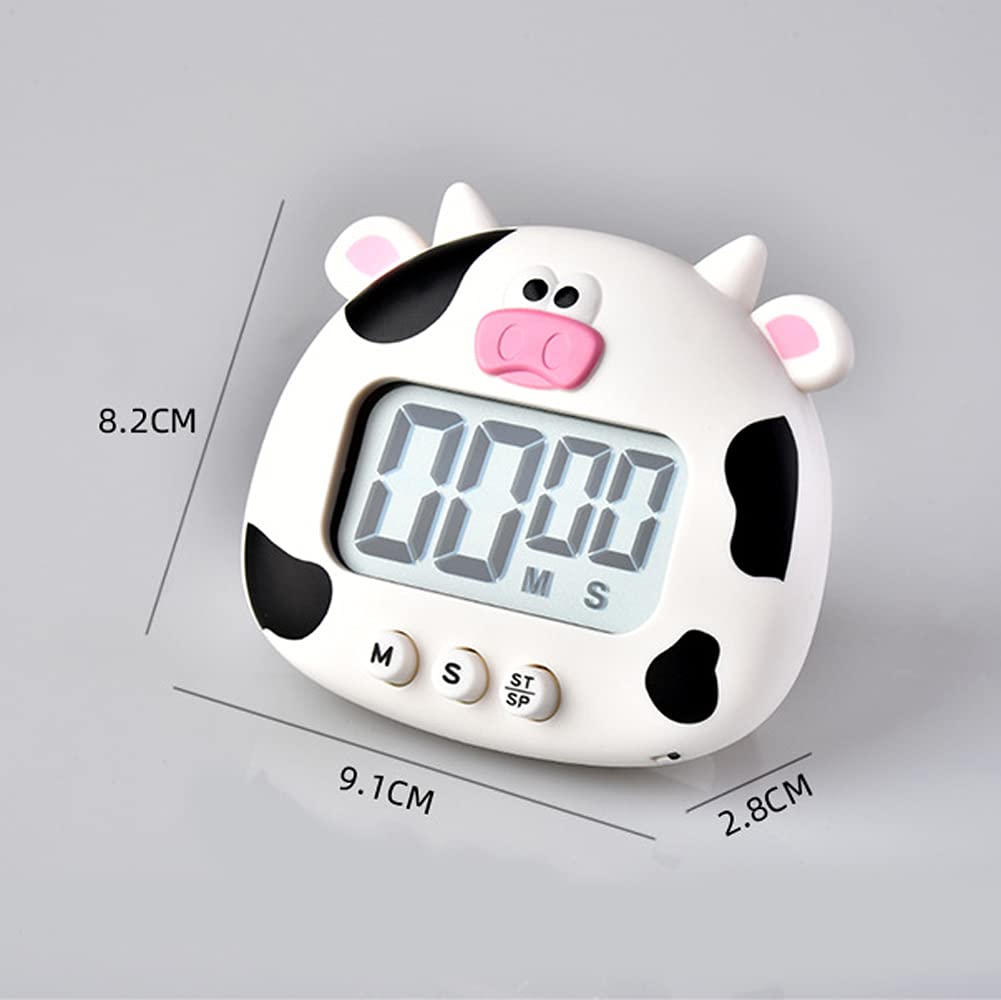 Cartoon Calf Kitchen Timer - 99 Minute Digital Cooking Timer with Loud Alarm, Countdown Clock for Baking, Cooking, Studying & Classroom (Blue)