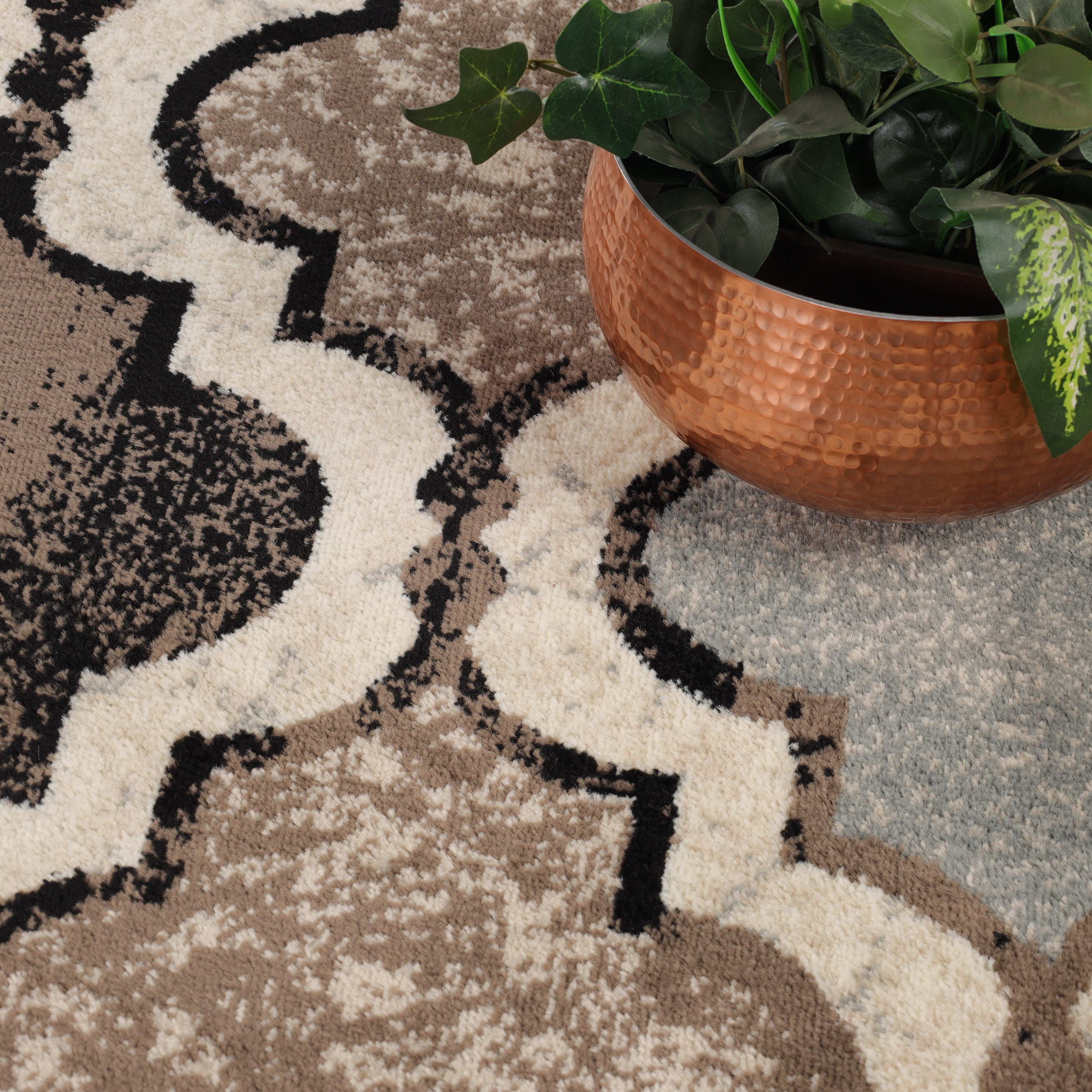 Viking Geometric Trellis Indoor Area Rug & Runner - Non-Slip Boho Chic Carpet for Living Room, Bedroom, Hallway - Perfect for Nordic Home Decor & Cozy Spaces