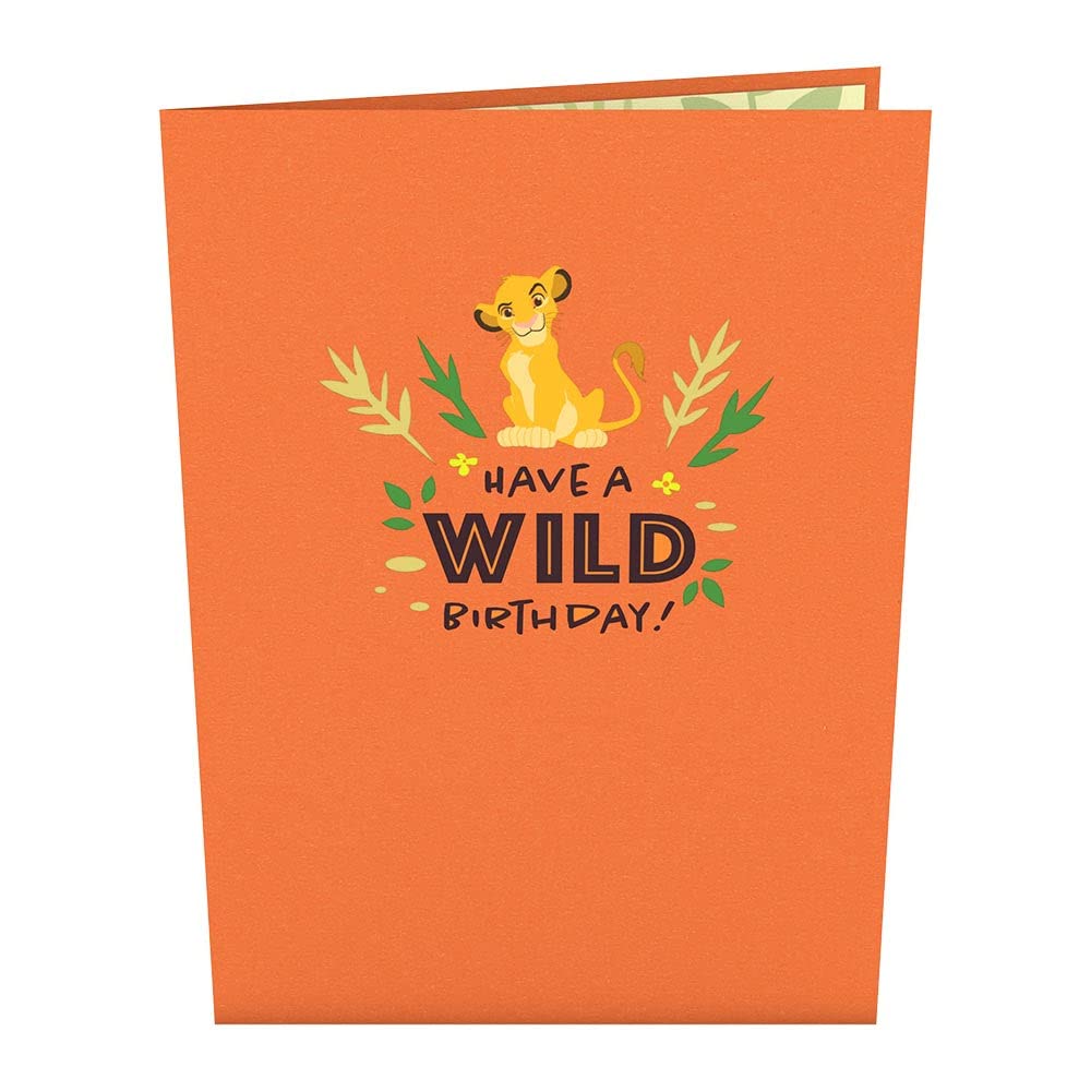 Disney The Lion King Wild Birthday Pop-Up Greeting Card - Handcrafted 3D Pop Up Card for Birthday Gifts - 5x7 Inch Premium Greeting Card for Kids, Adults, Disney Fans - Perfect for Birthdays, Anniversaries & Special Occasions
