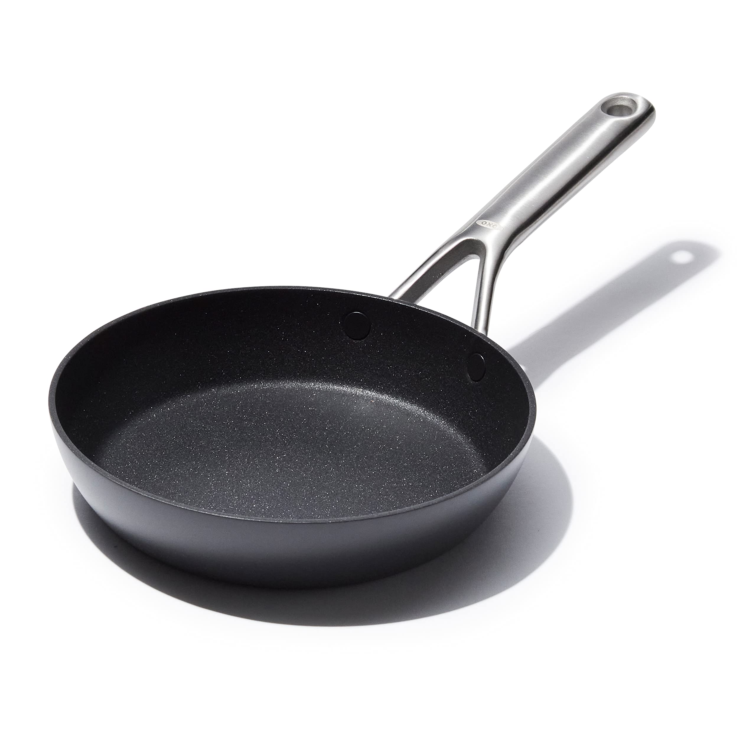 OXO Professional 8-Inch Nonstick Frying Pan Skillet - Hard Anodized Ceramic Cookware, PFAS-Free, Induction Compatible, Diamond Reinforced Coating, Stainless Steel Handle, Dishwasher & Oven Safe (Black) - Perfect for Sautéing, Frying Eggs & Pancakes in Modern Kitchens