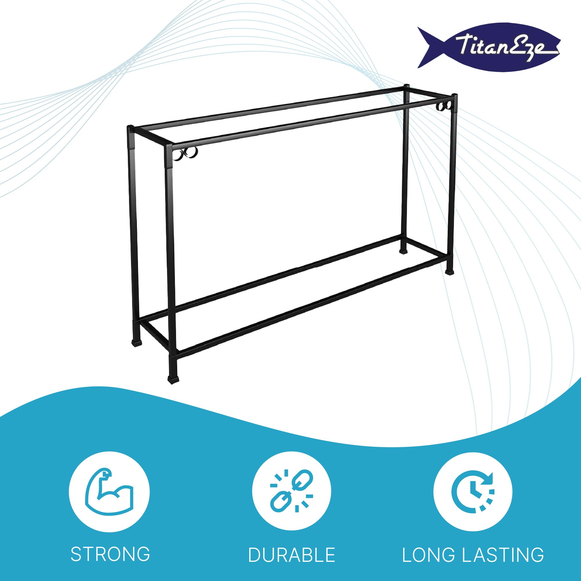 TitanEze 55 Gallon Double Aquarium Stand for Fish Tanks & Bird Cages - Heavy Duty 50.5