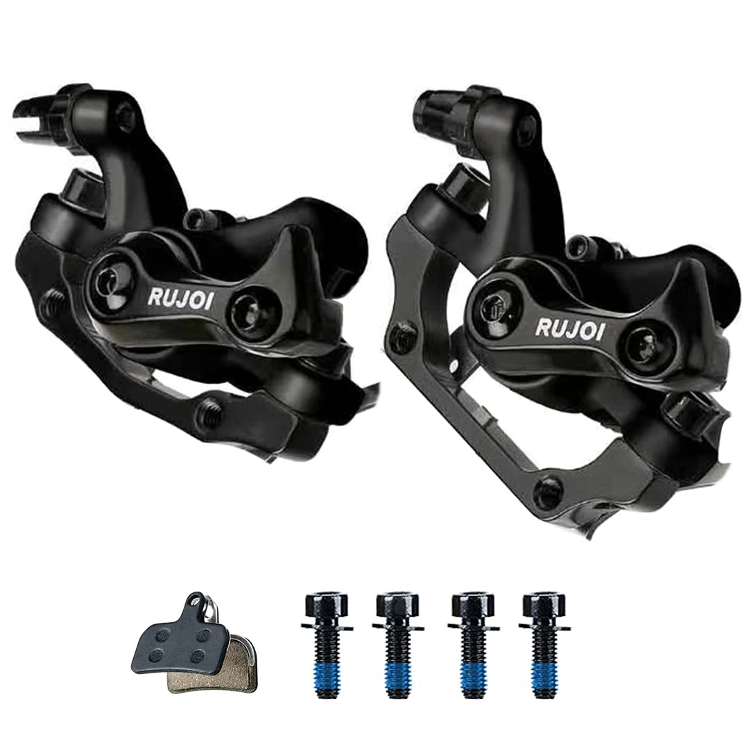 RUJOI Bike Disc Brake Caliper - Aluminum Mechanical Front & Rear Brakes for Road Bikes & Mountain Bikes | Perfect for Commuting, Trail Riding & Performance Cycling