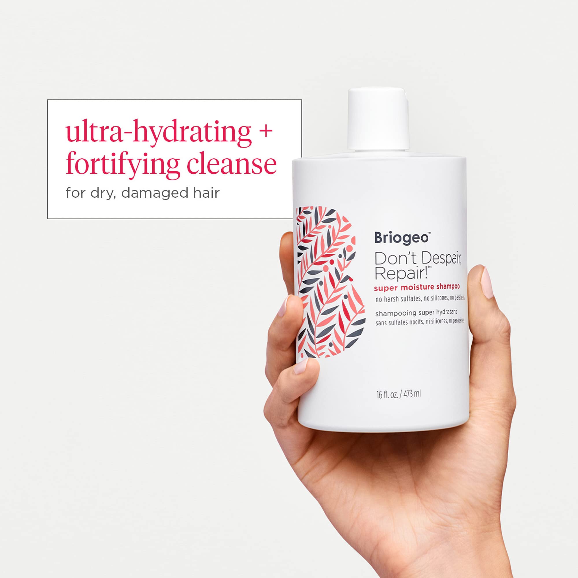Briogeo Don't Despair, Repair! Super Moisture Shampoo for Dry Damaged Hair - Argan Oil Infused Protein Shampoo & Hair Treatment | Vegan & Cruelty-Free | Deep Hydration for Color-Treated, Frizzy & Brittle Hair