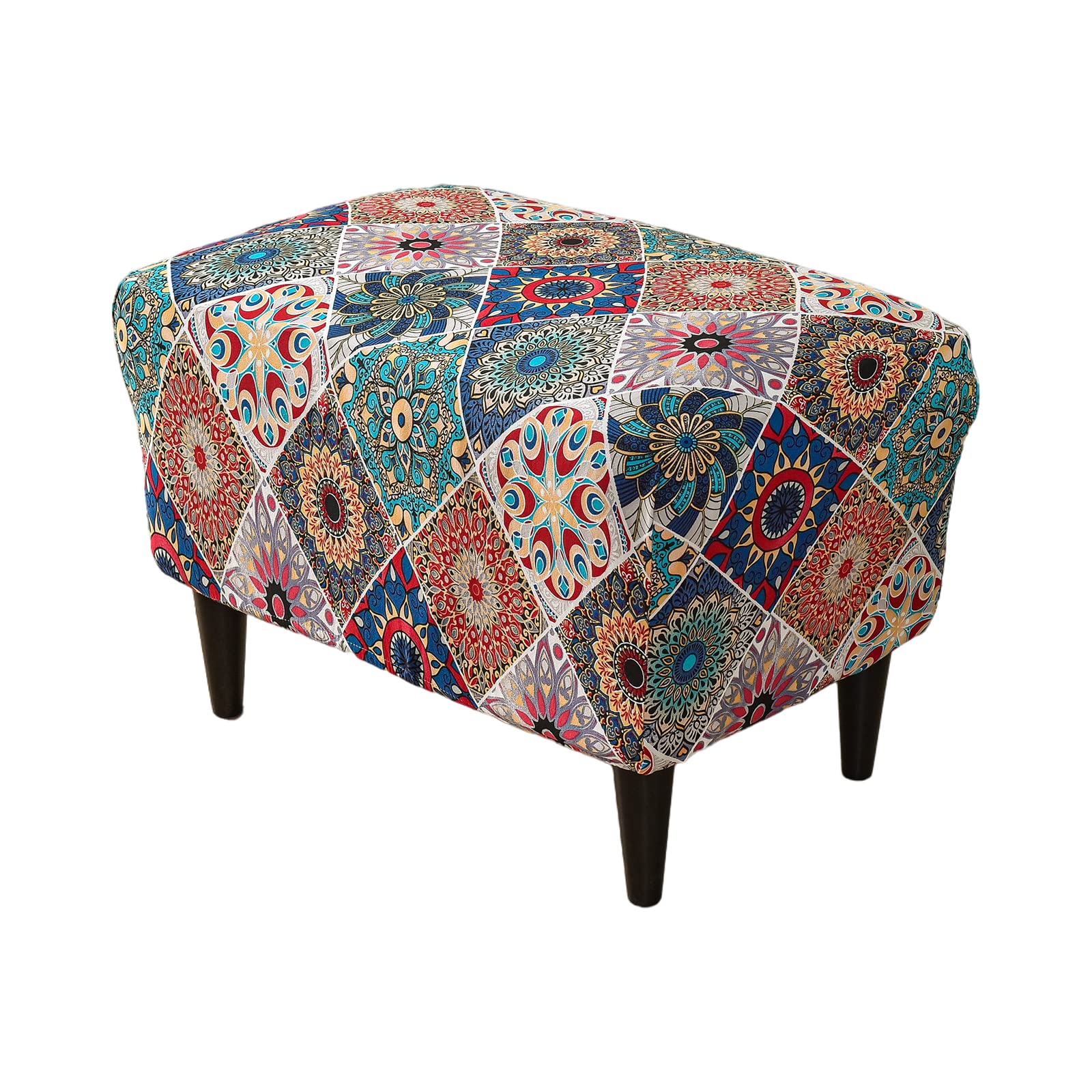 Eco-Friendly Stretch Ottoman Slipcover with Non-Slip Elastic Bottom - Rectangular Storage Footrest Stool Cover for Living Room, Bedroom & Nursery