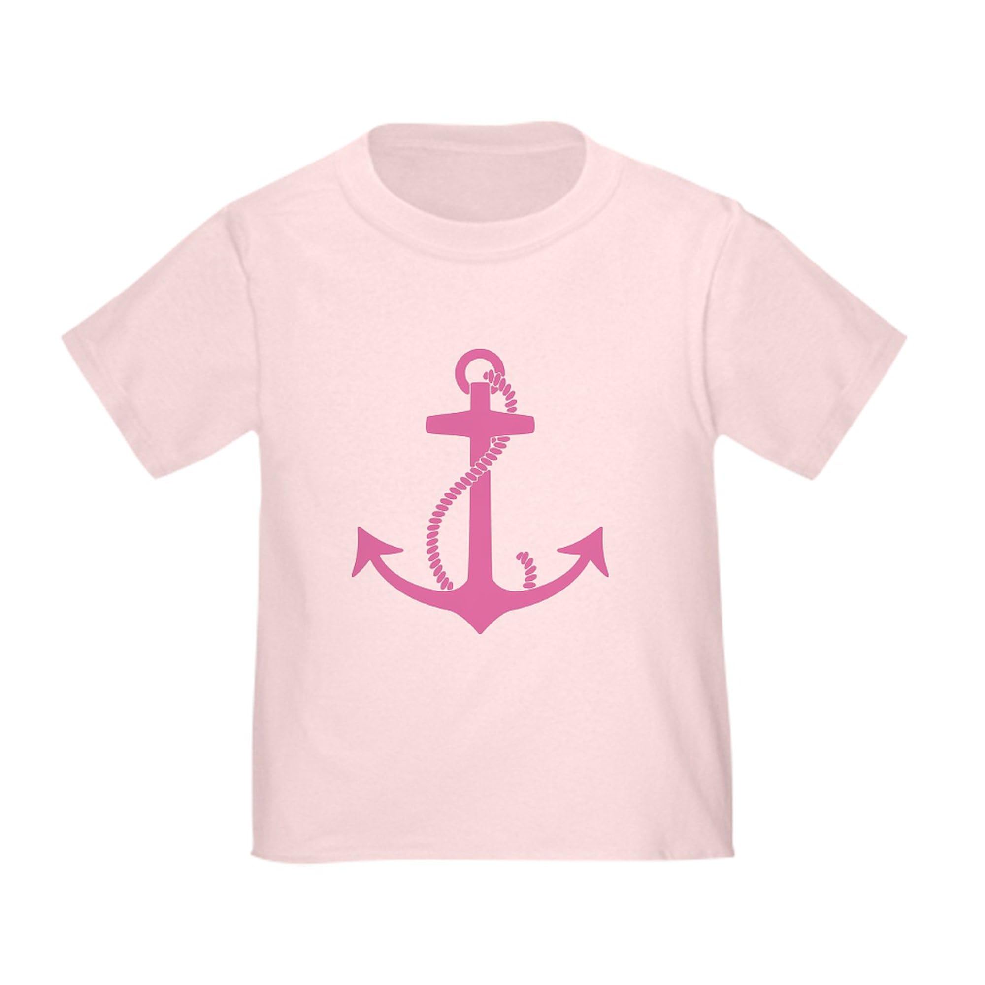 Pink Anchor Toddler T-Shirt - 100% Cotton Cute Graphic Tee for Boys & Girls | Perfect for Beach Outings, Playdates & Family Photos