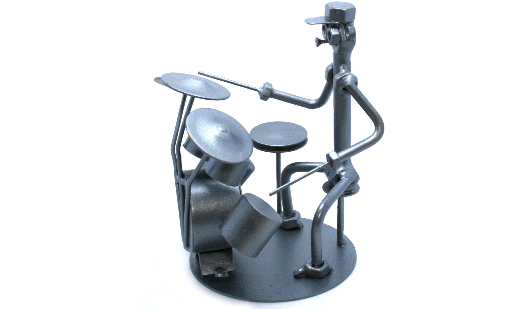 Drummer Gift - Unique Nuts and Bolts Metal Sculpture for Drum Players | Handmade Drum Decor for Music Lovers | Perfect for Home, Studio & Band Room Decorations